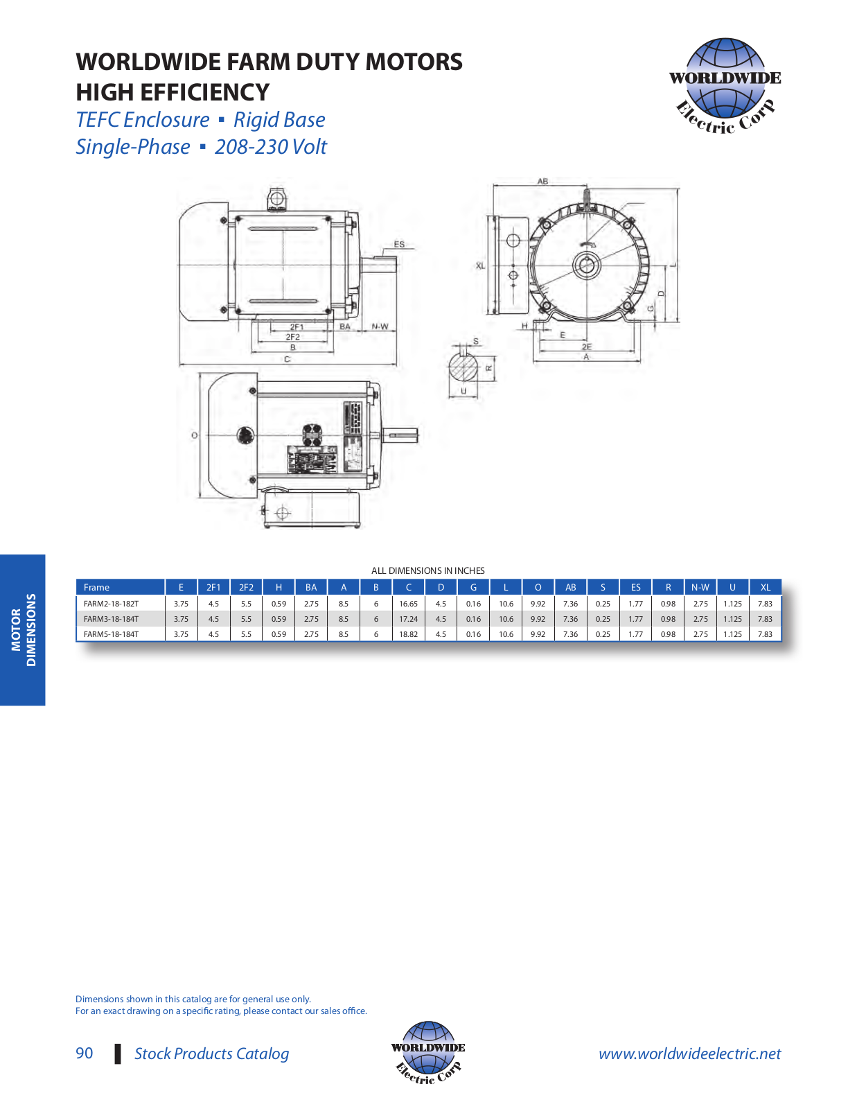 Worldwide Electric Corporation WORLDWIDE FARM DUTY MOTORS Catalog