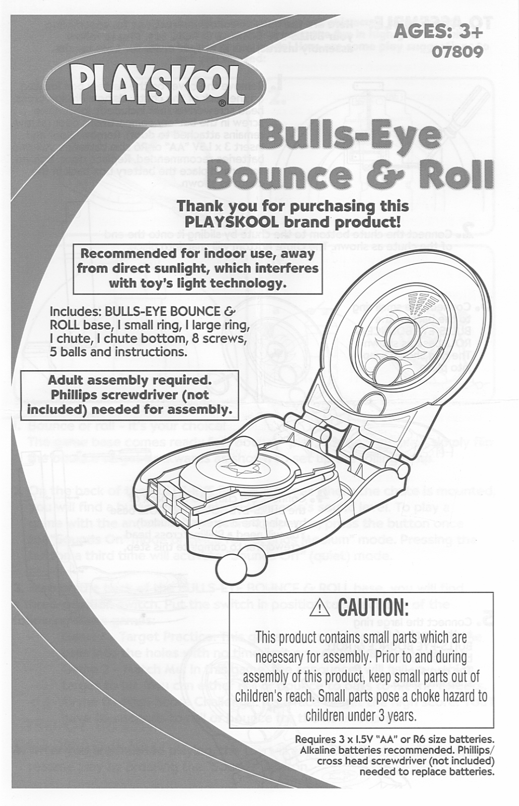 HASBRO Bulls Eye Bounce and Roll User Manual