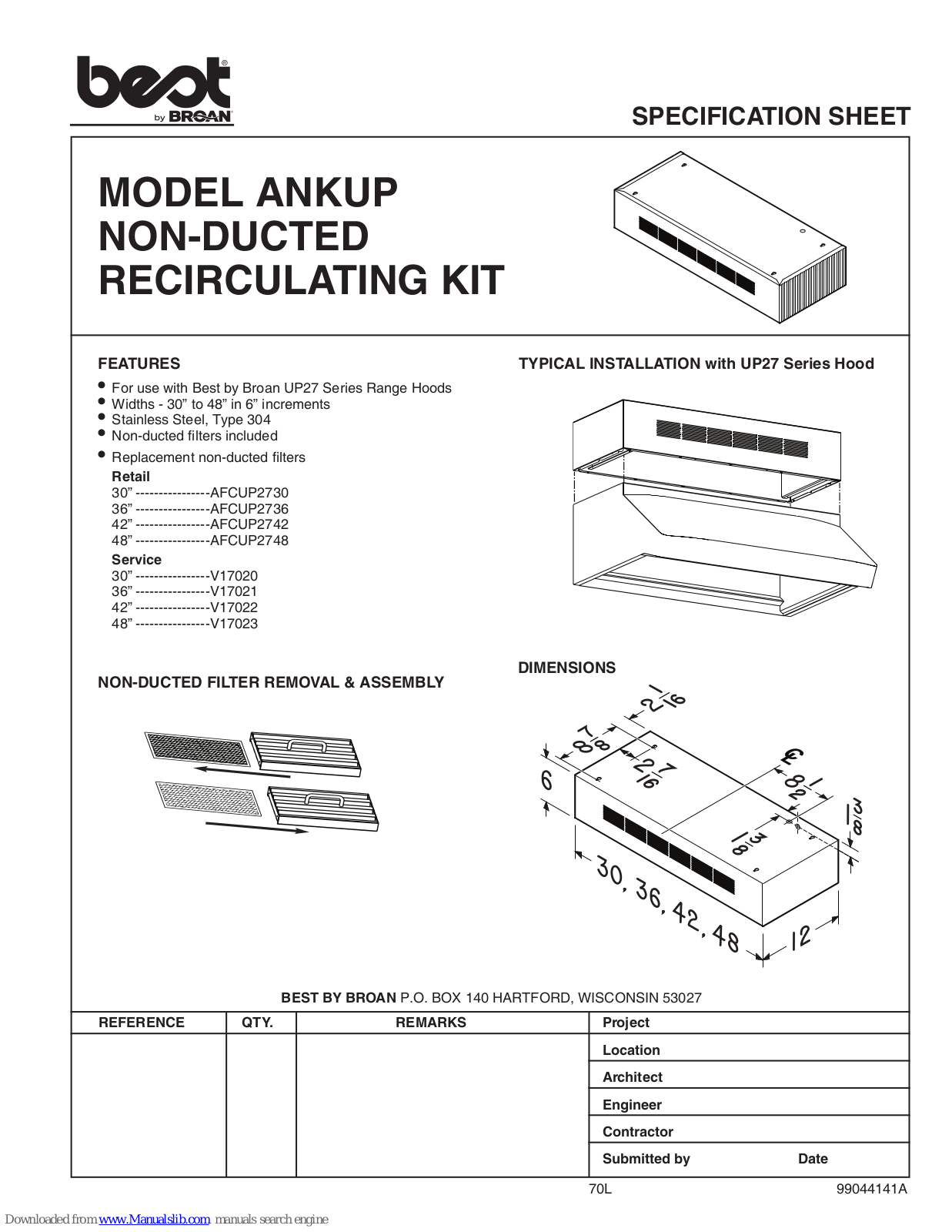 Best ANKUP Specification Sheet - ManualMachine.com