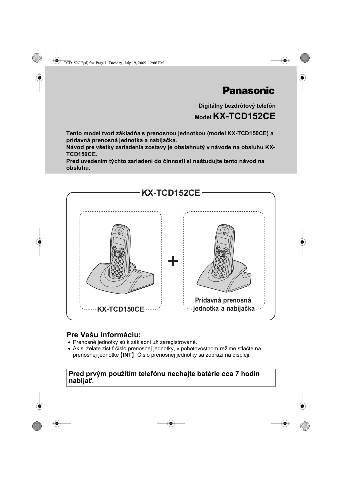 Panasonic KX-TCD152CE BROCHURE