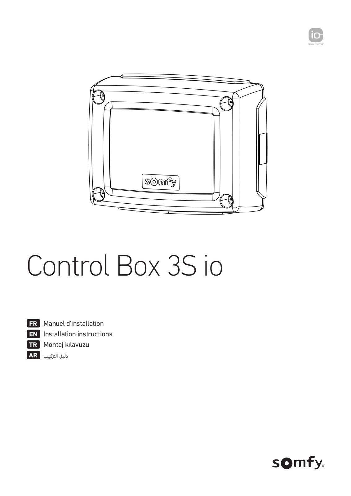 SOMFY Control Box 3S io Installation Instructions Manual