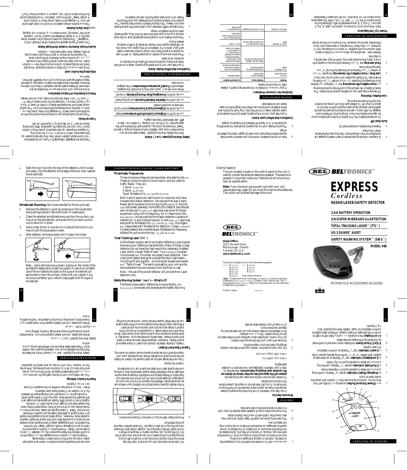 Beltronics EXPRESS 946 User Manual