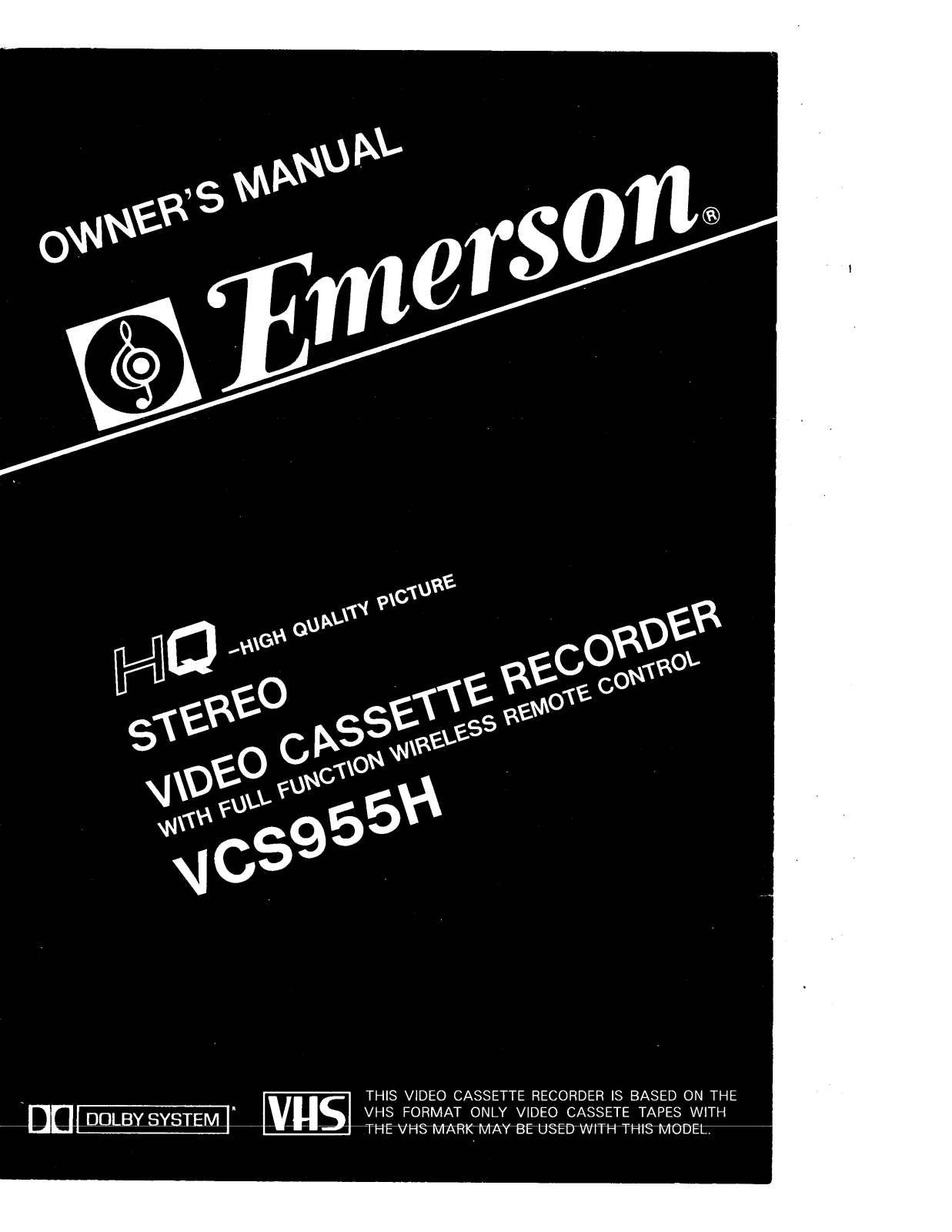 EMERSON VCR955H User Manual