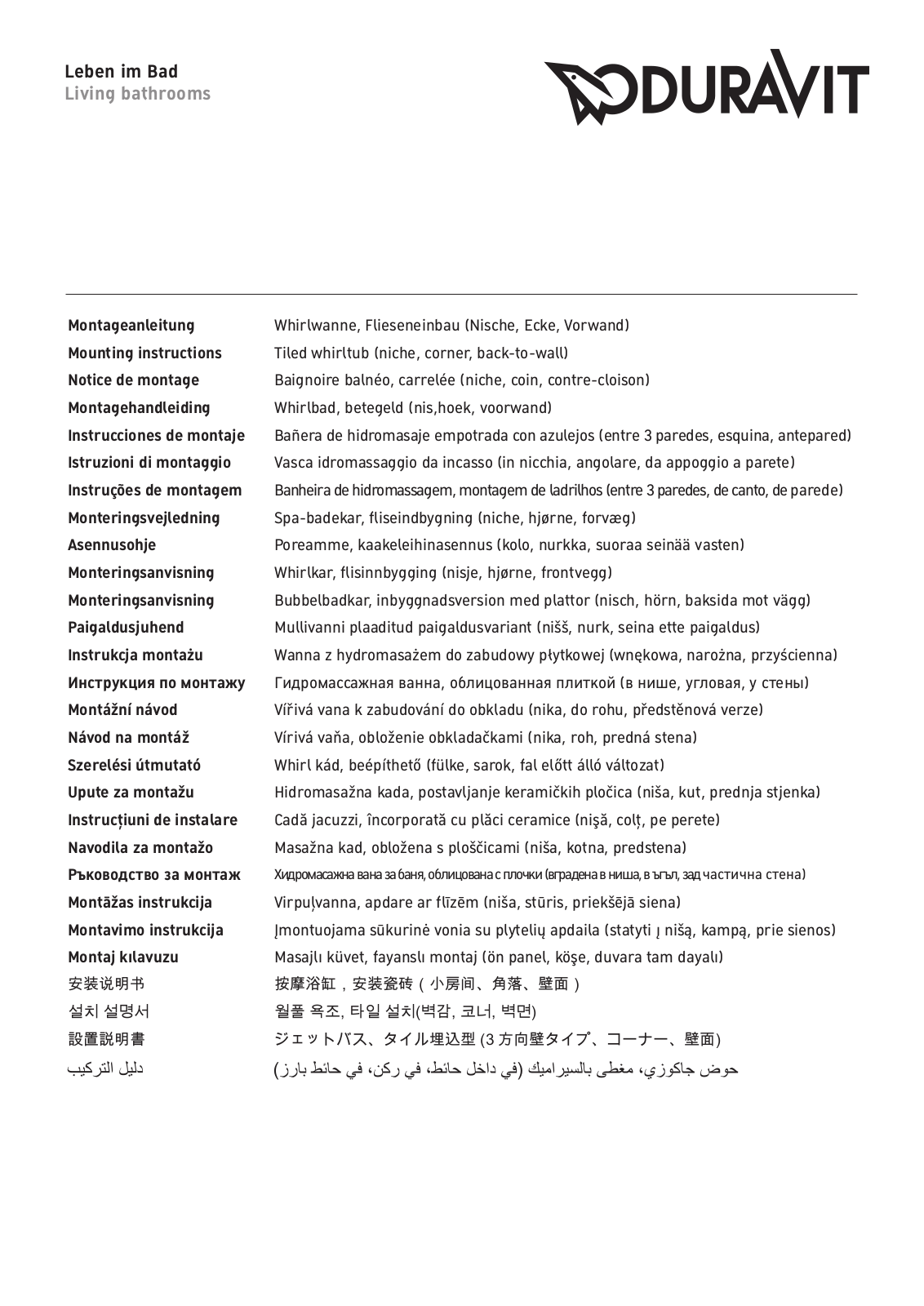 Duravit DRV1361 Installation Instructions - ManualMachine.com