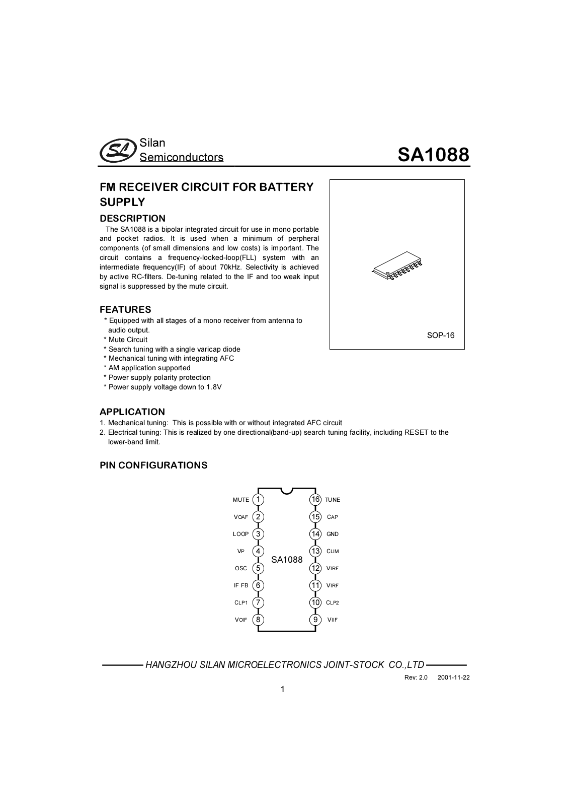 Datasheet SA1088 Datasheet (SILAN) - ManualMachine.com