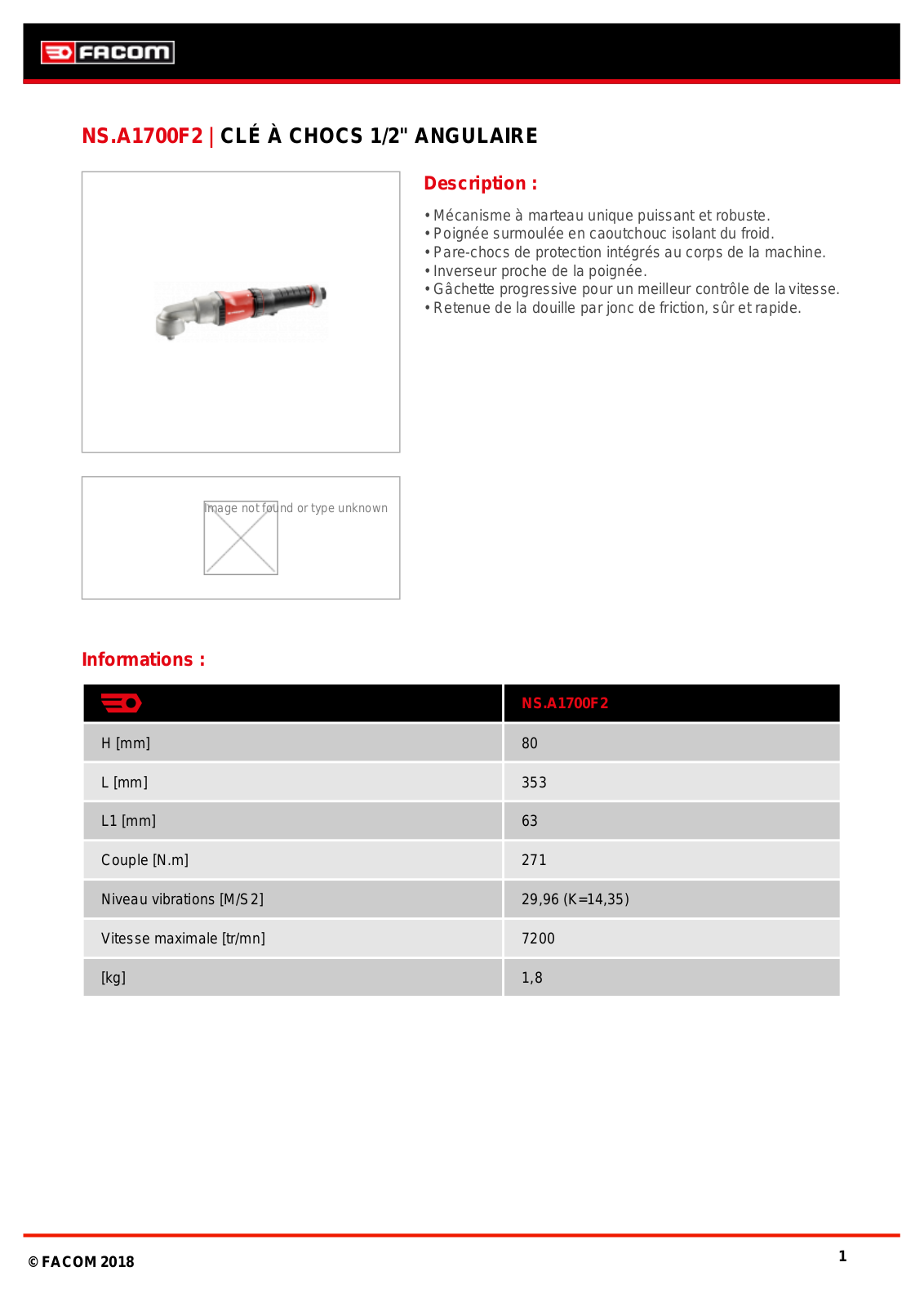 Facom NS.A1700F2PB Specification - ManualMachine.com