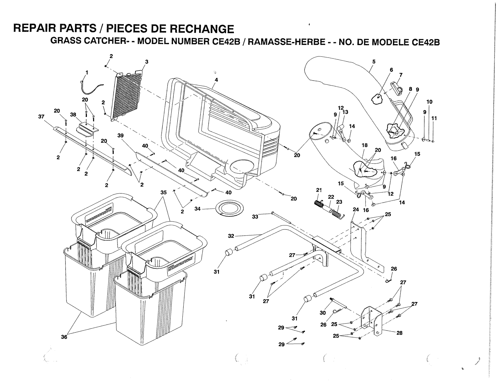 AYP CE42B Parts List