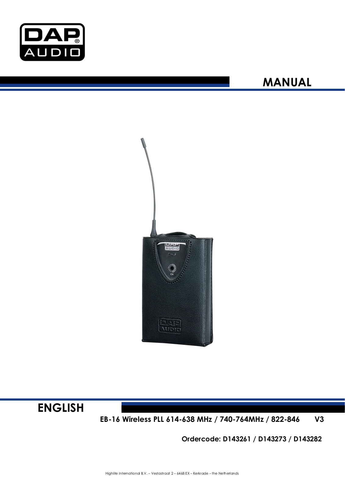 DAPAudio EB-16 User Manual