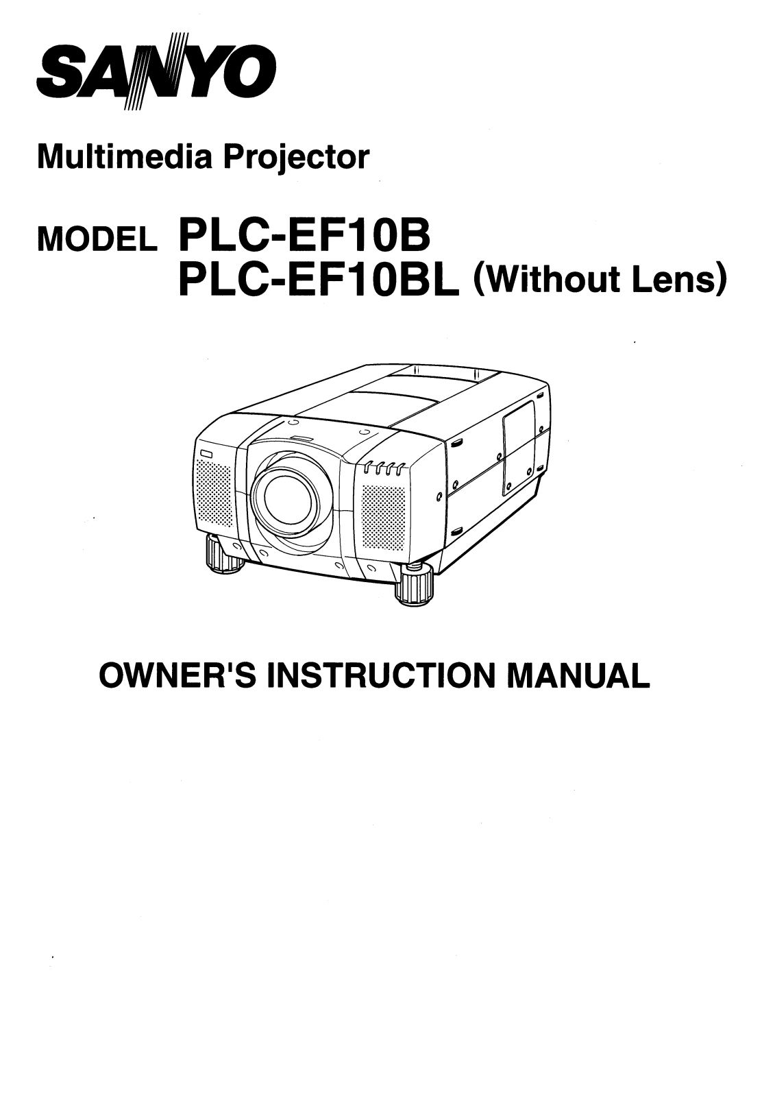 Sanyo PLC-EF10B, PLC-EF10BL Instruction Manual