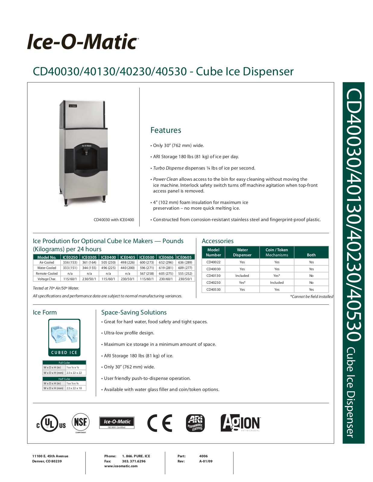 Ice-O-Matic CD40130, CD40230, CD40530 User Manual