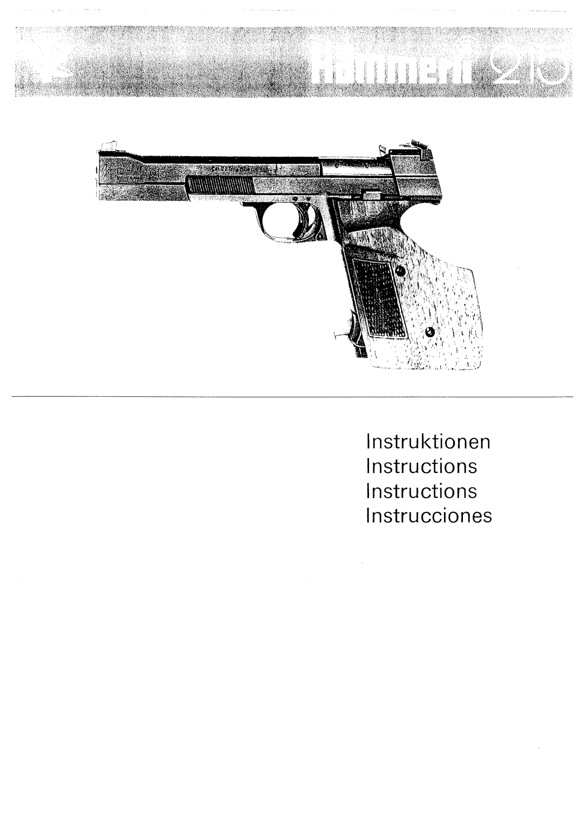 Walther Hammerli 215 Instruction Manual