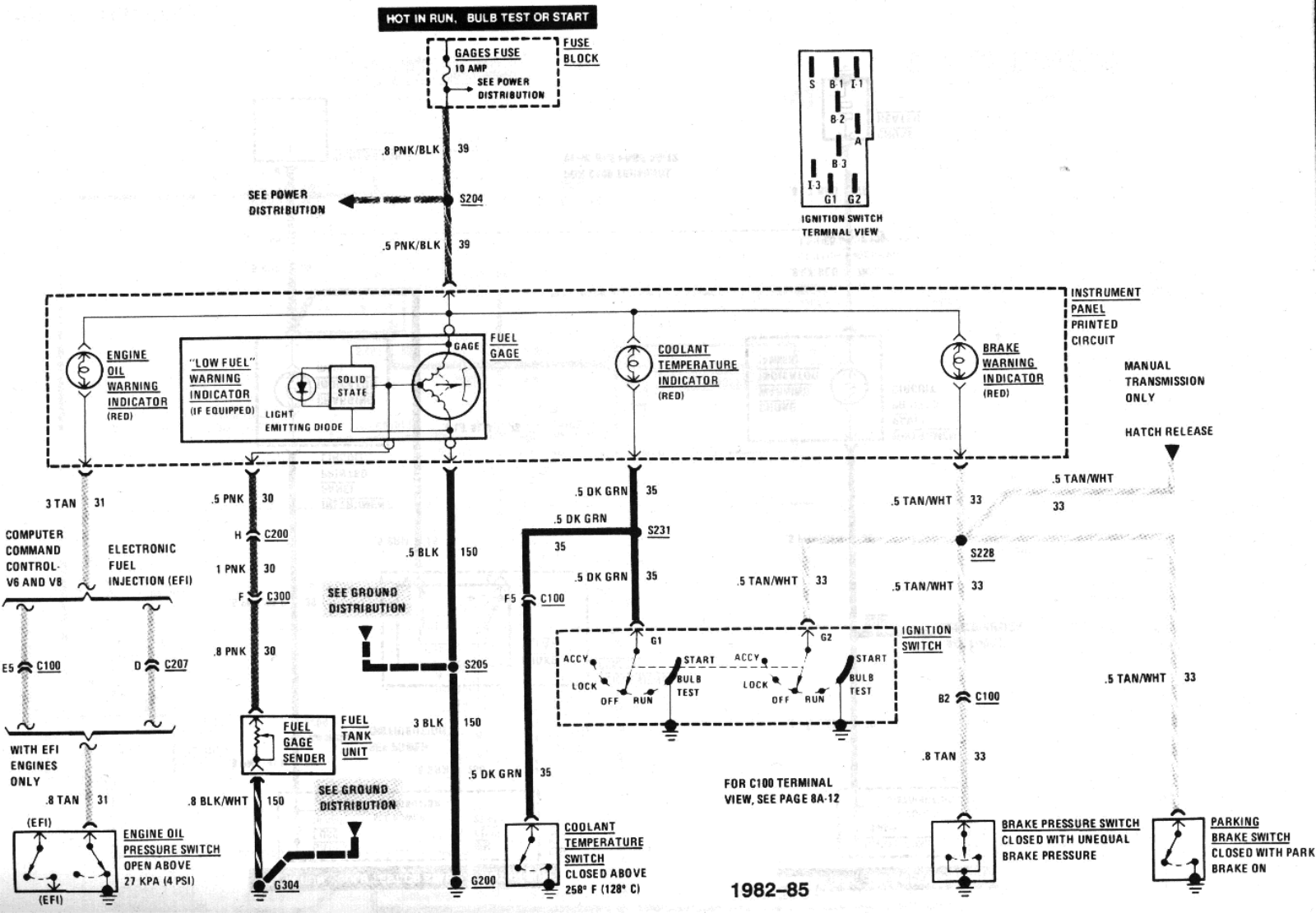 Chevrolet 1982 985 camaro schematic