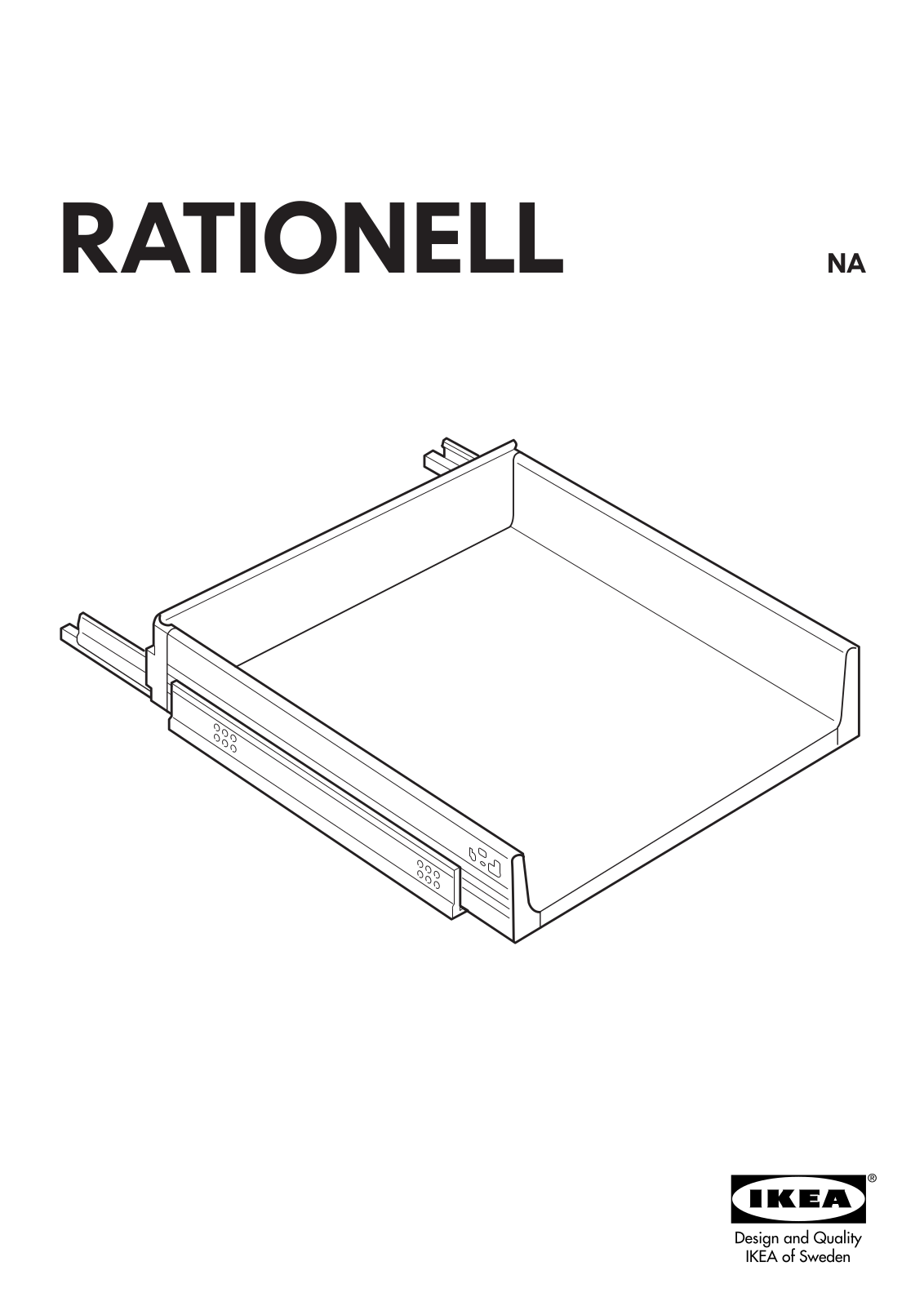 IKEA RATIONELL FULL EXTENDING DRAWER 24, RATIONELL FULL EXTENDING DRAWER 18 Assembly Instruction