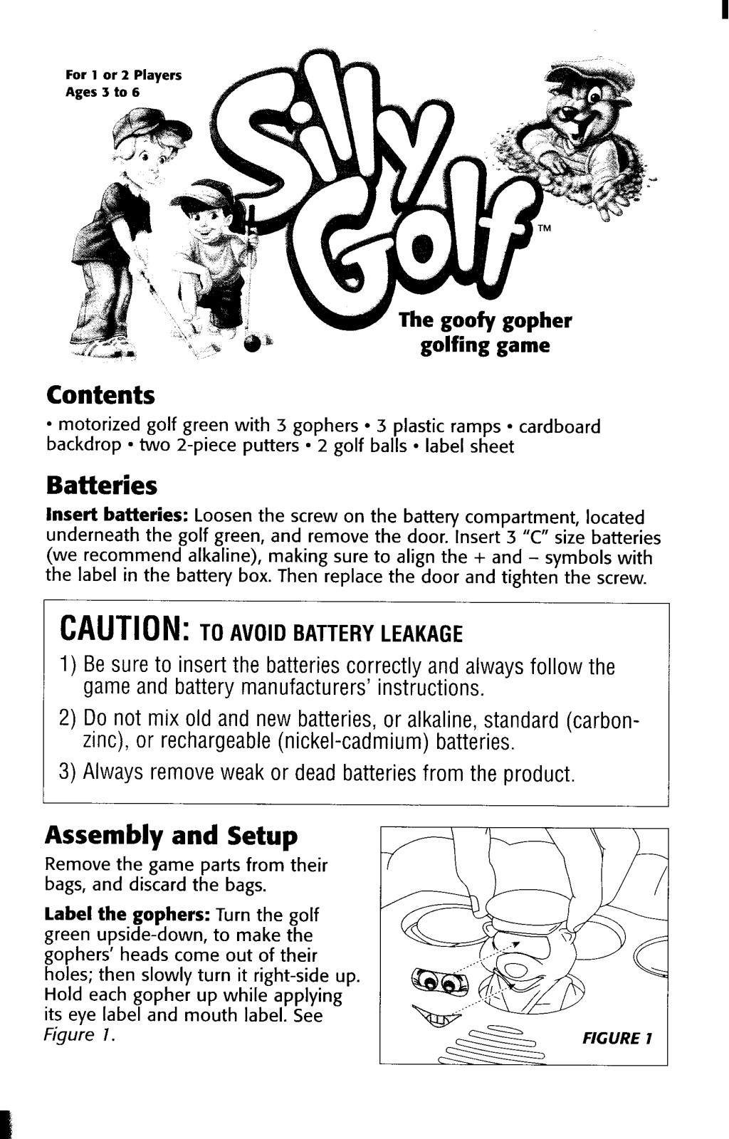 Hasbro SILLY GOLF User Manual