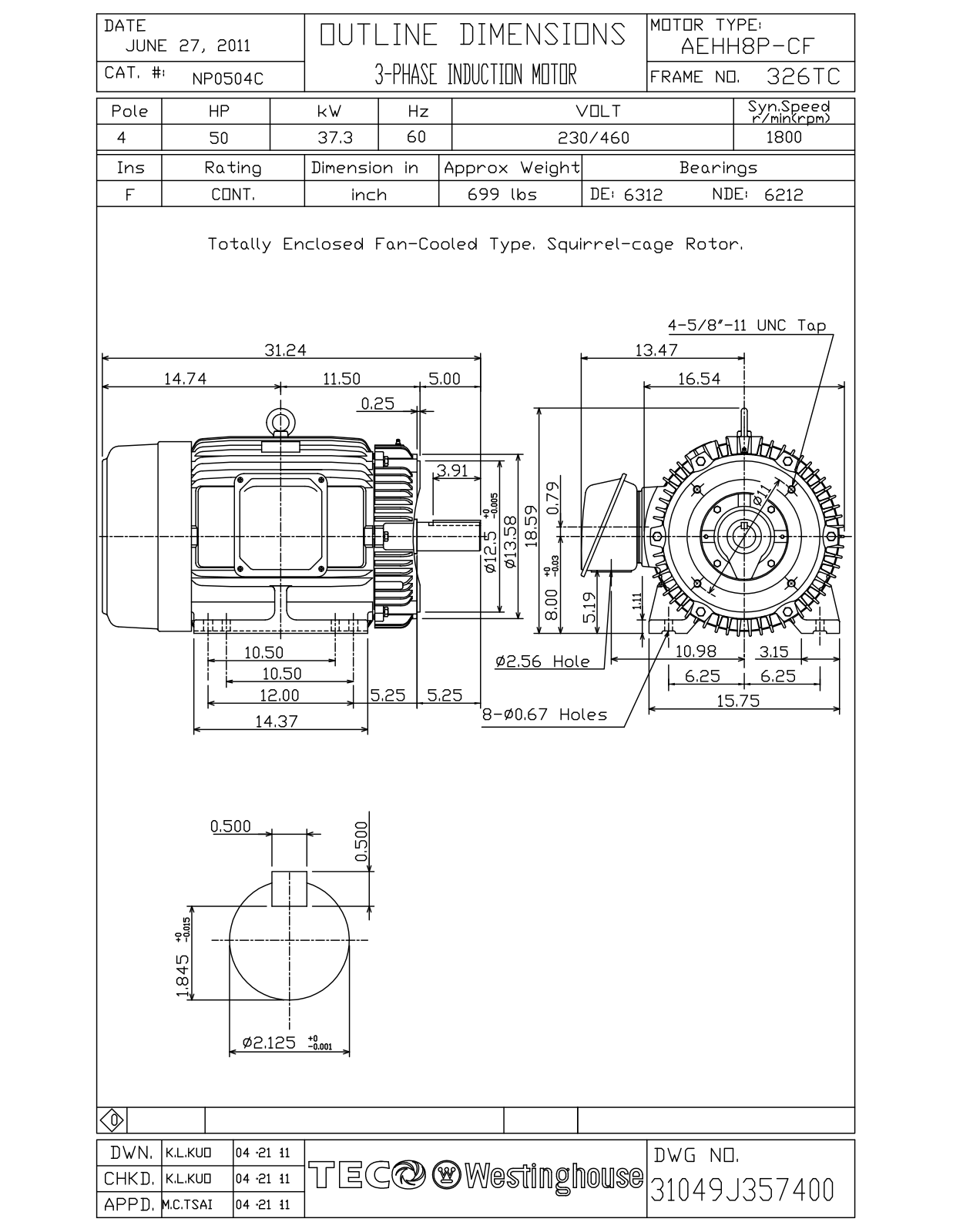 Teco NP0504C Reference Drawing