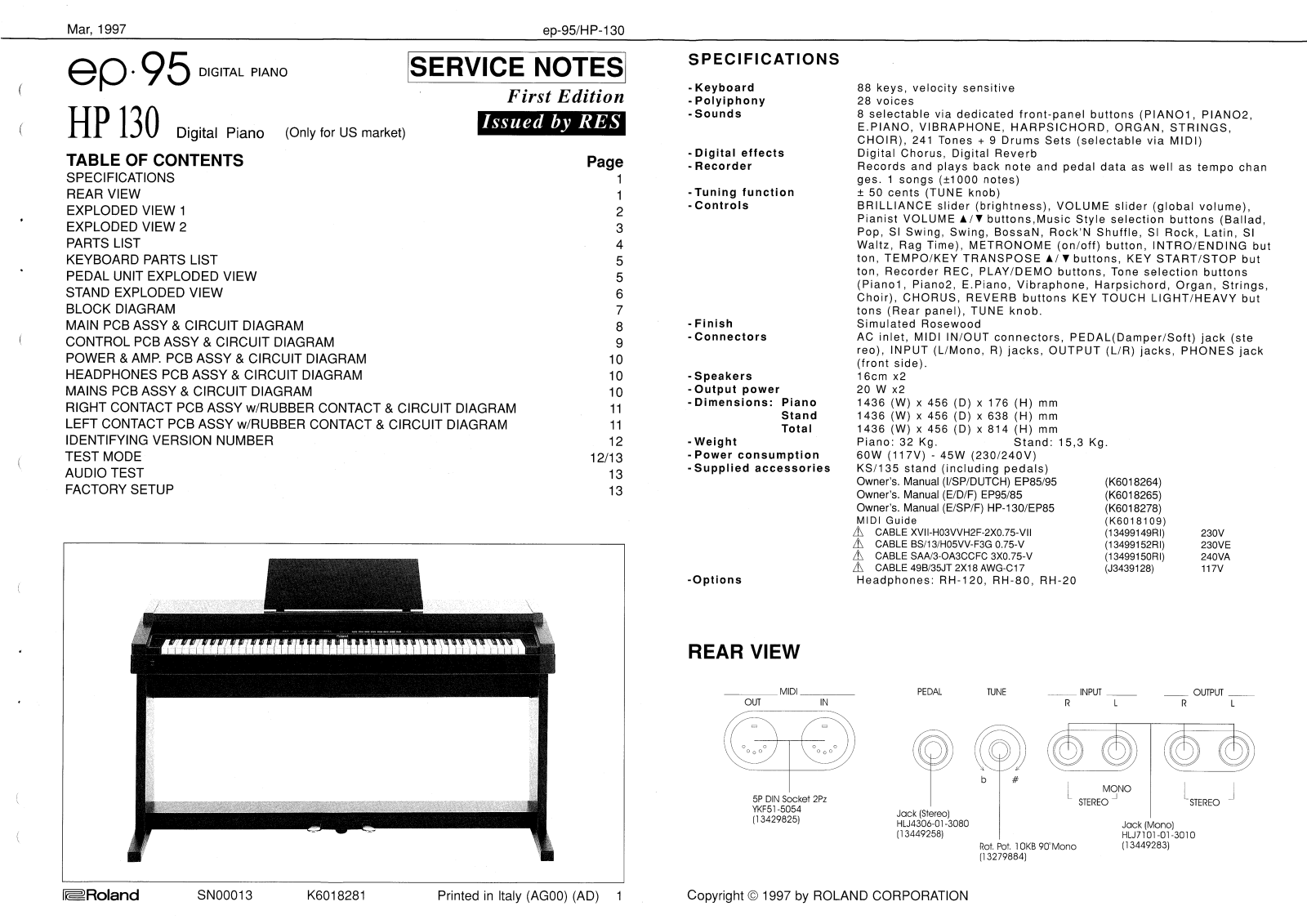 Roland EP-95 Schematic