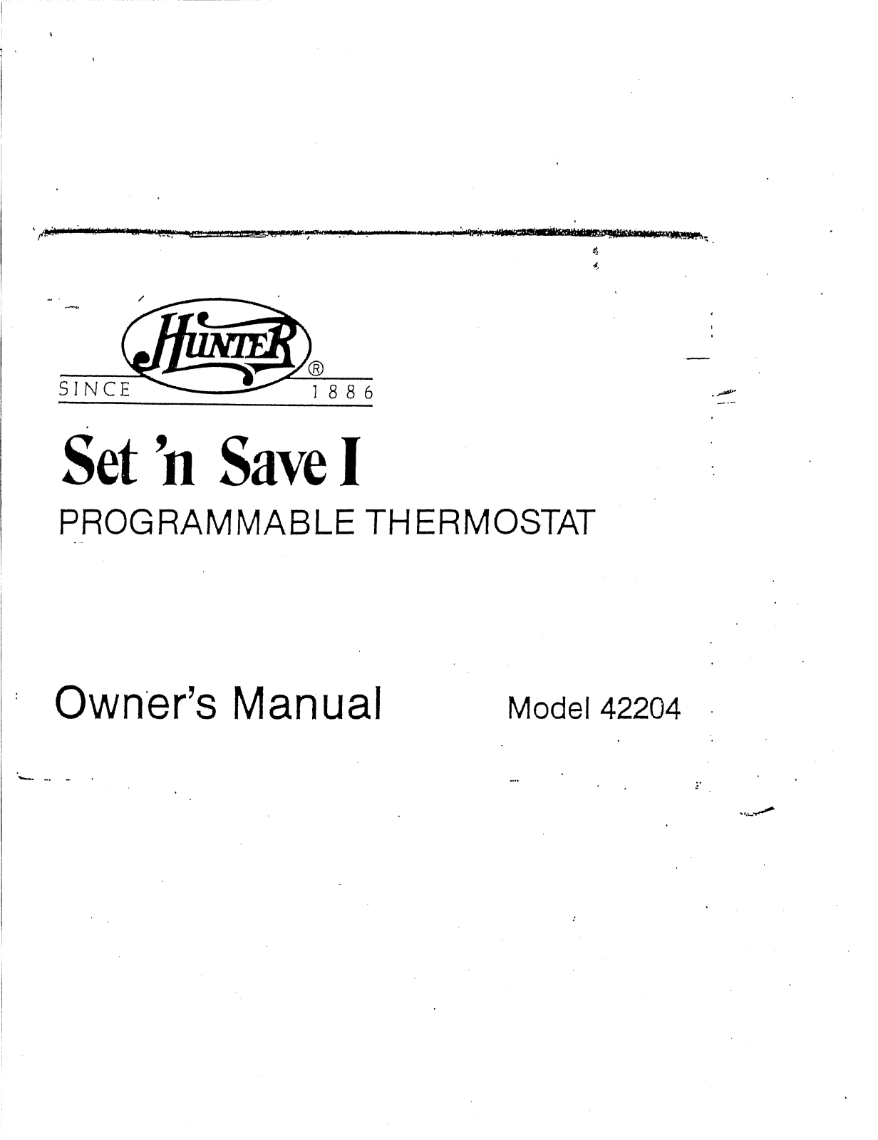 Hunter 42204 Owner's Manual