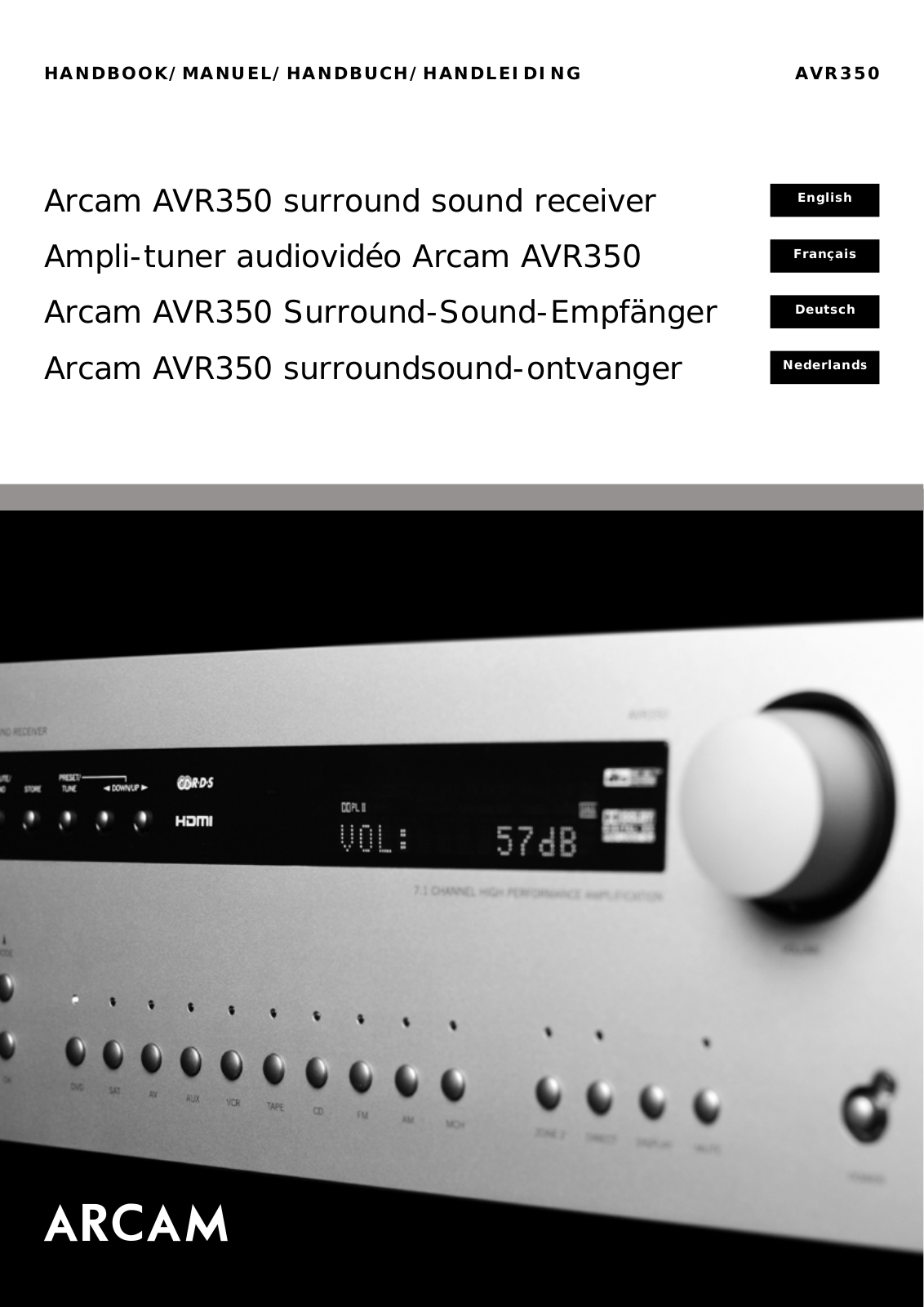 ARCAM AVR350 Handbook