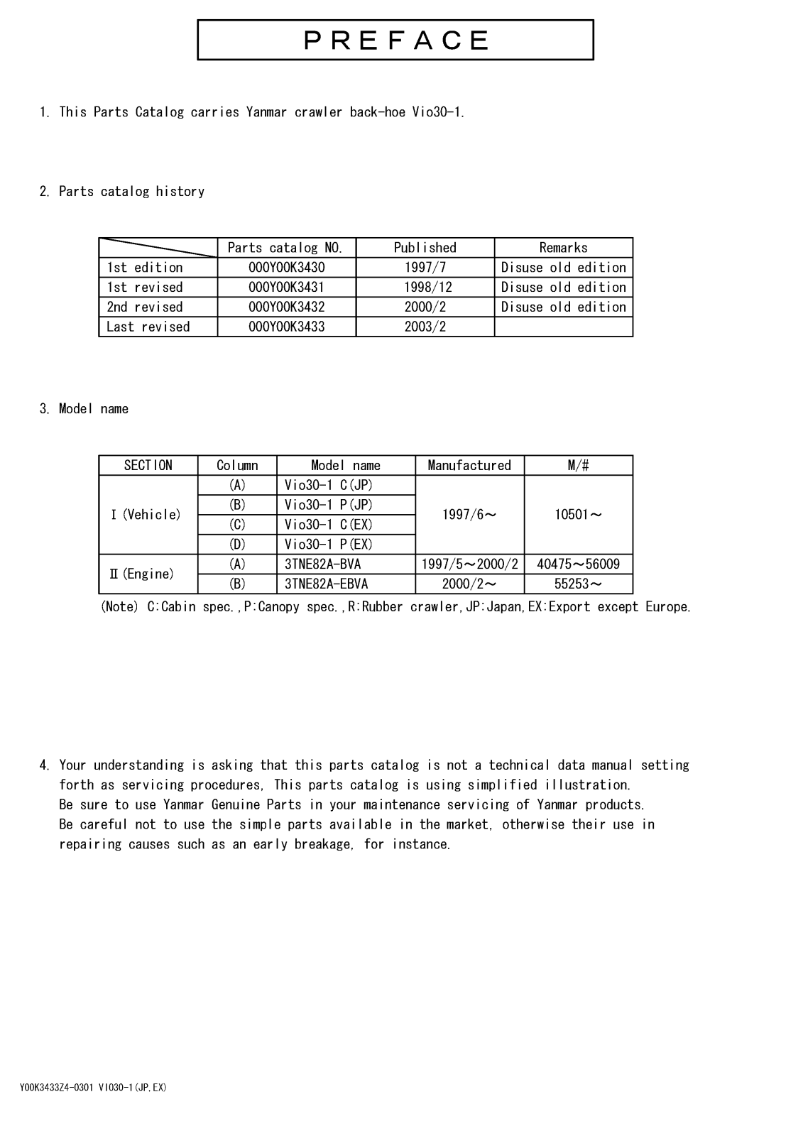 Yanmar vio30-1 Service Manual