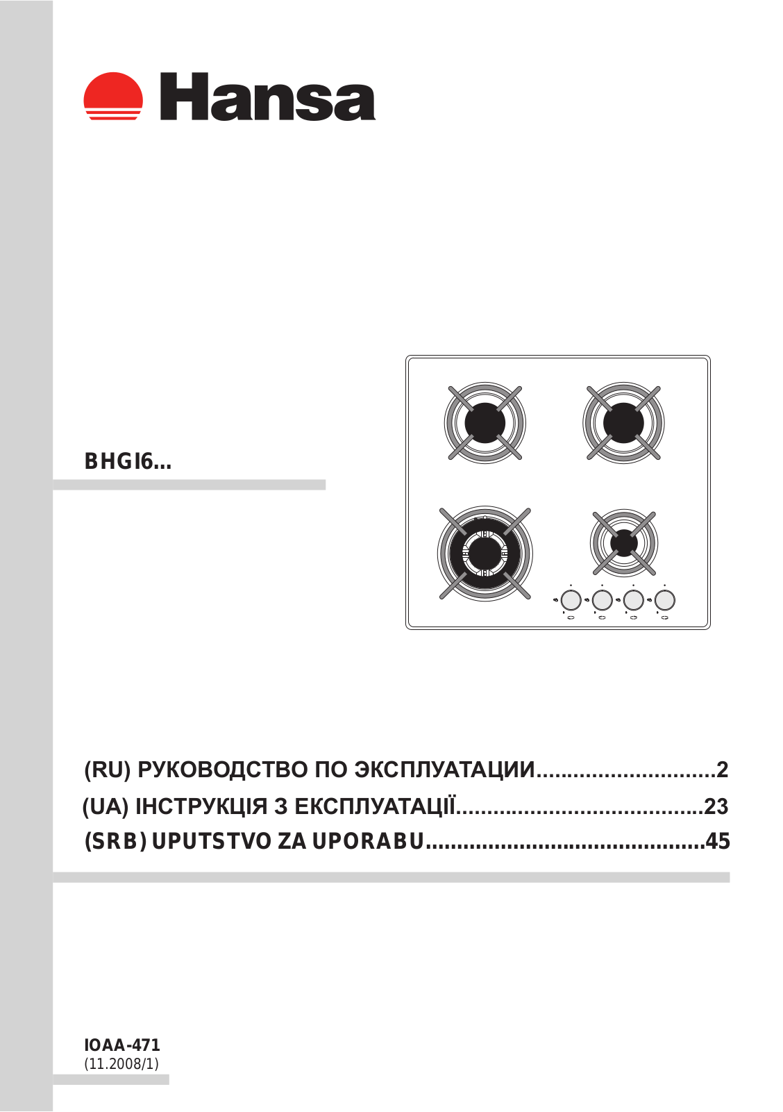 Hansa BHKW 61111 User manual