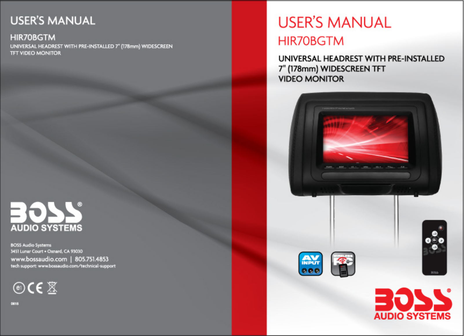 Boss Audio HIR70BGTM User Manual