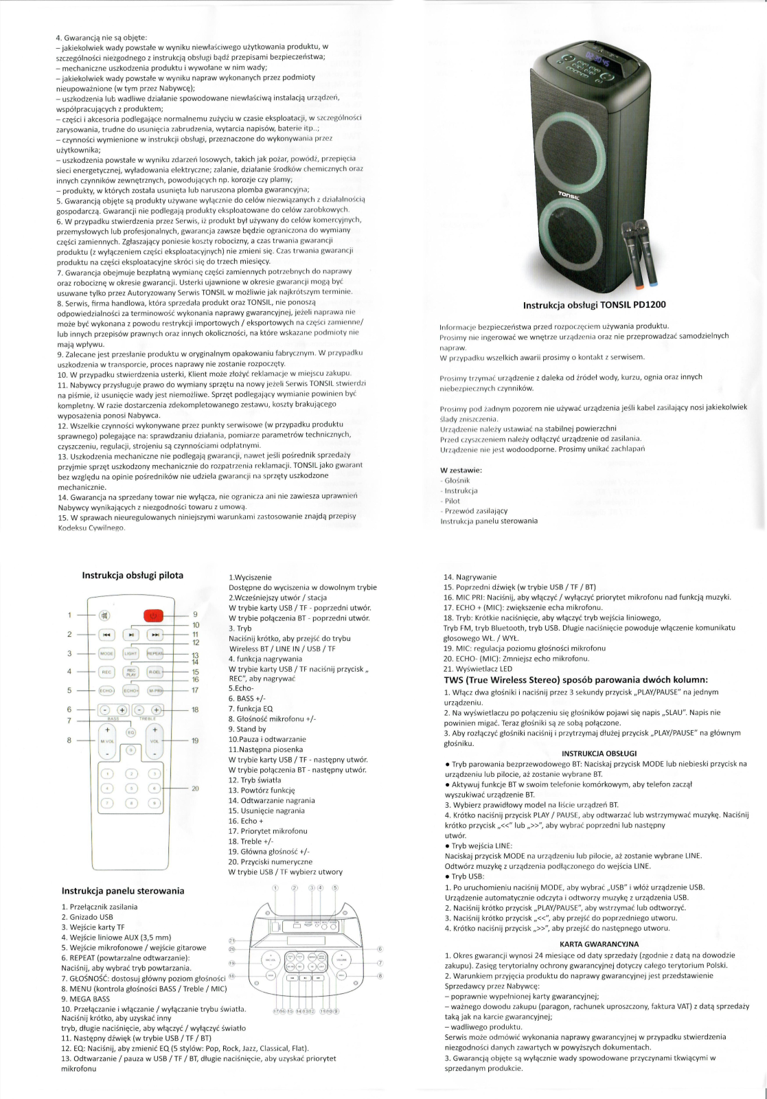 TONSIL PartyDance 1200 User guide - ManualMachine.com