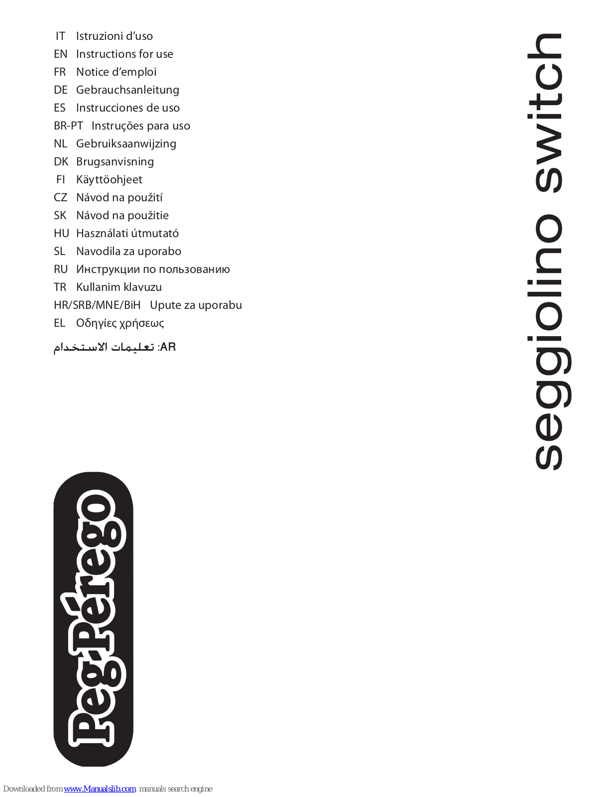 Peg-Perego seggiolino switch Instructions For Use Manual