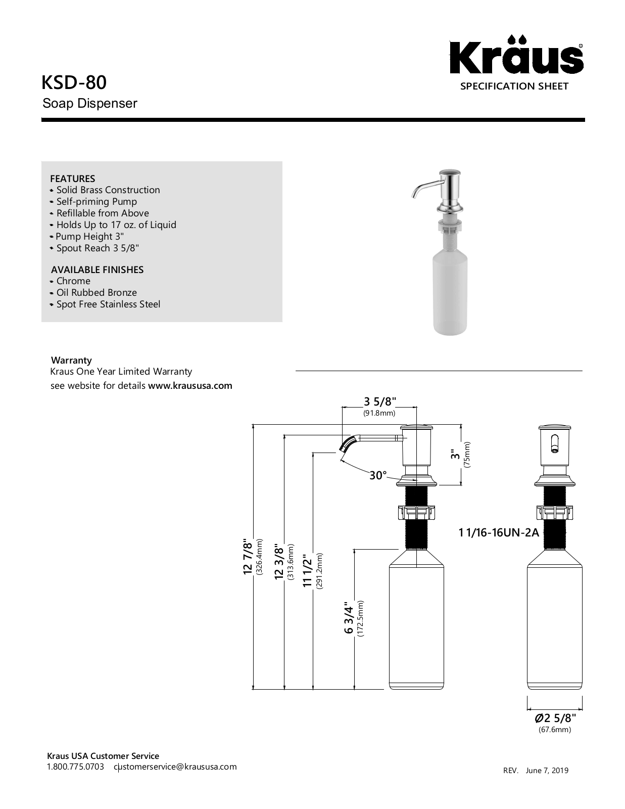 Kraus KUS10202 Specifications - ManualMachine.com