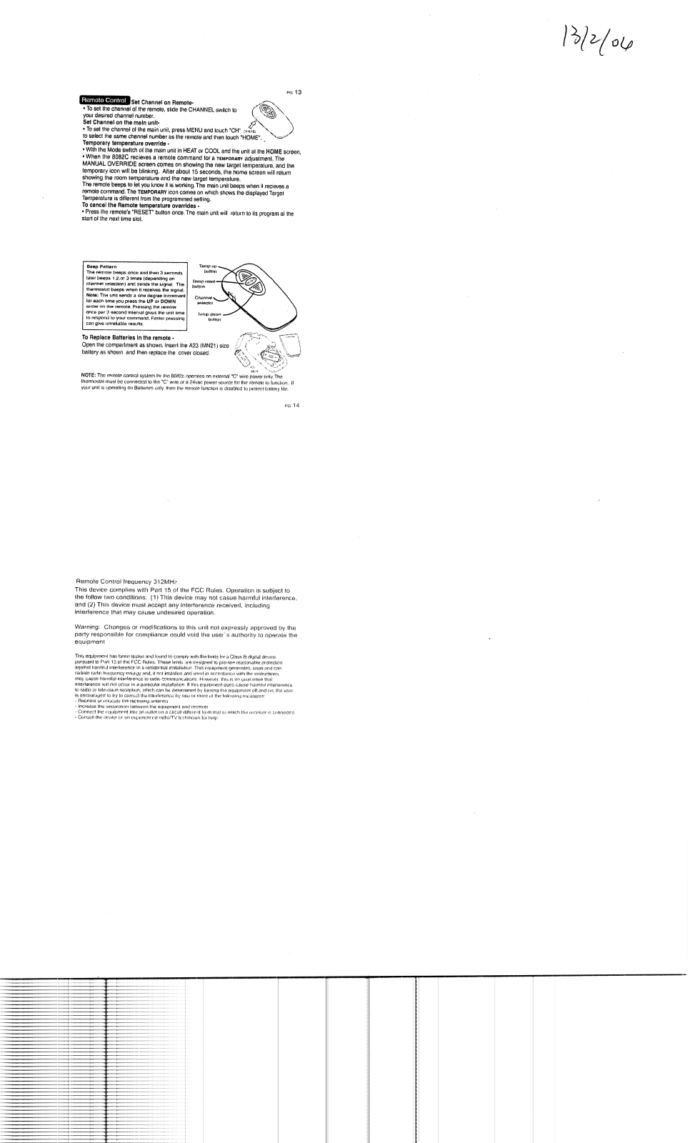 Radio Thermostat of America 8082TX User Manual