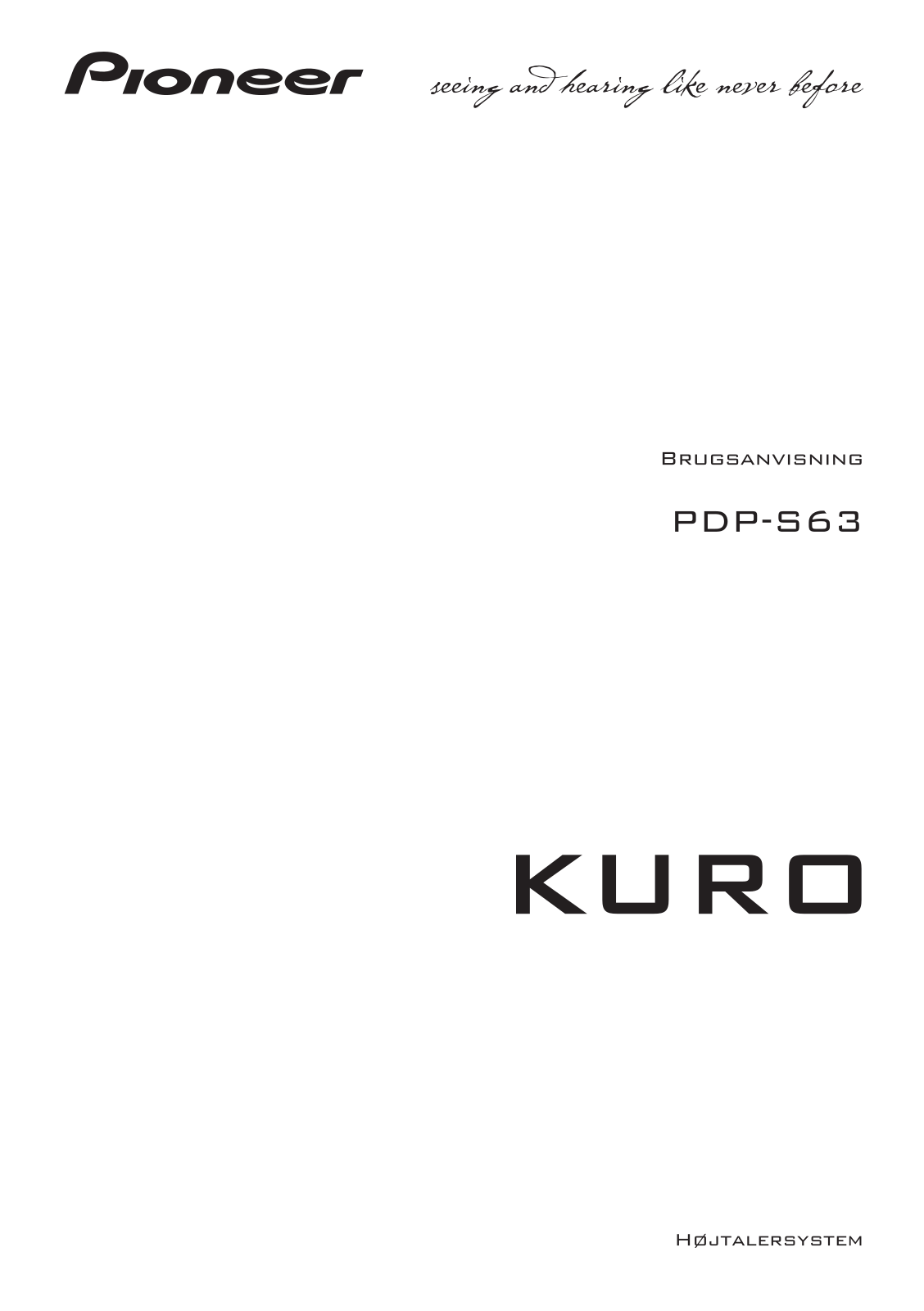 Pioneer PDP-S63 User Manual