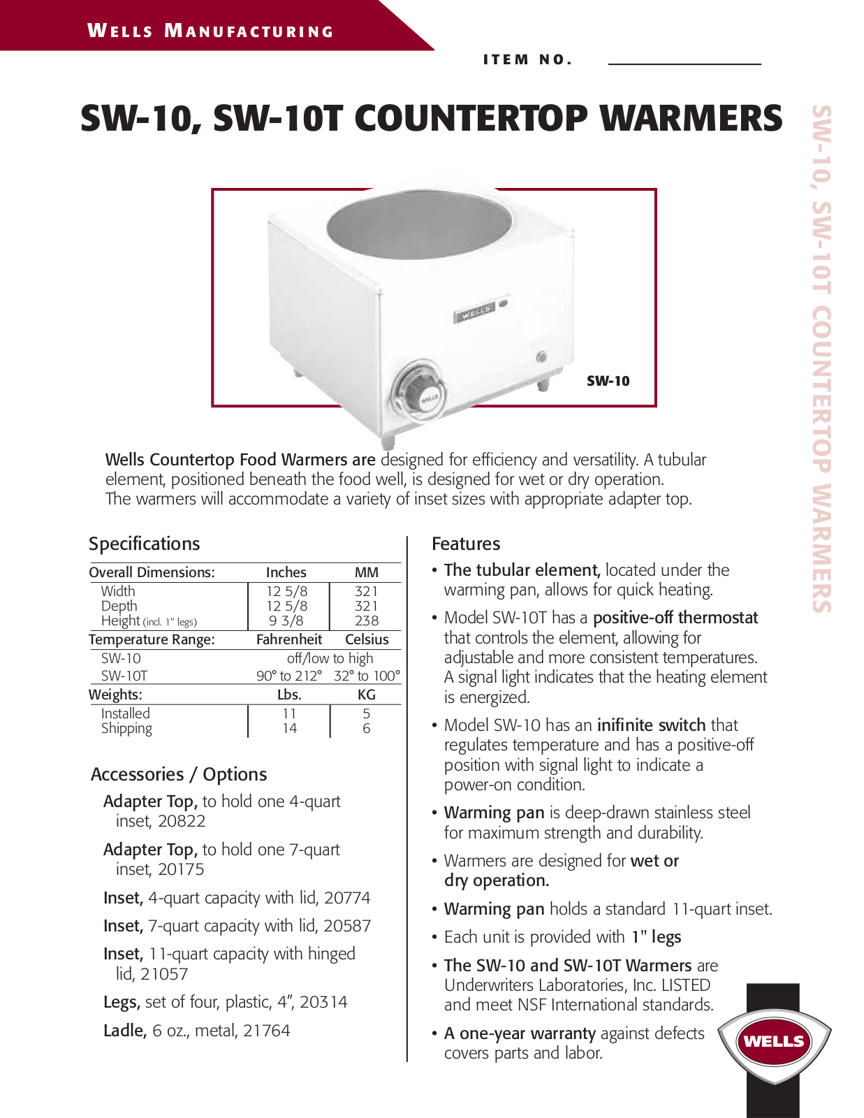 Wells SW-10 User Manual