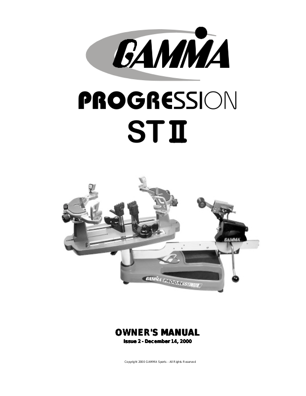 GAMMA PROGRESSION STII STRINGING MACHINE User Manual