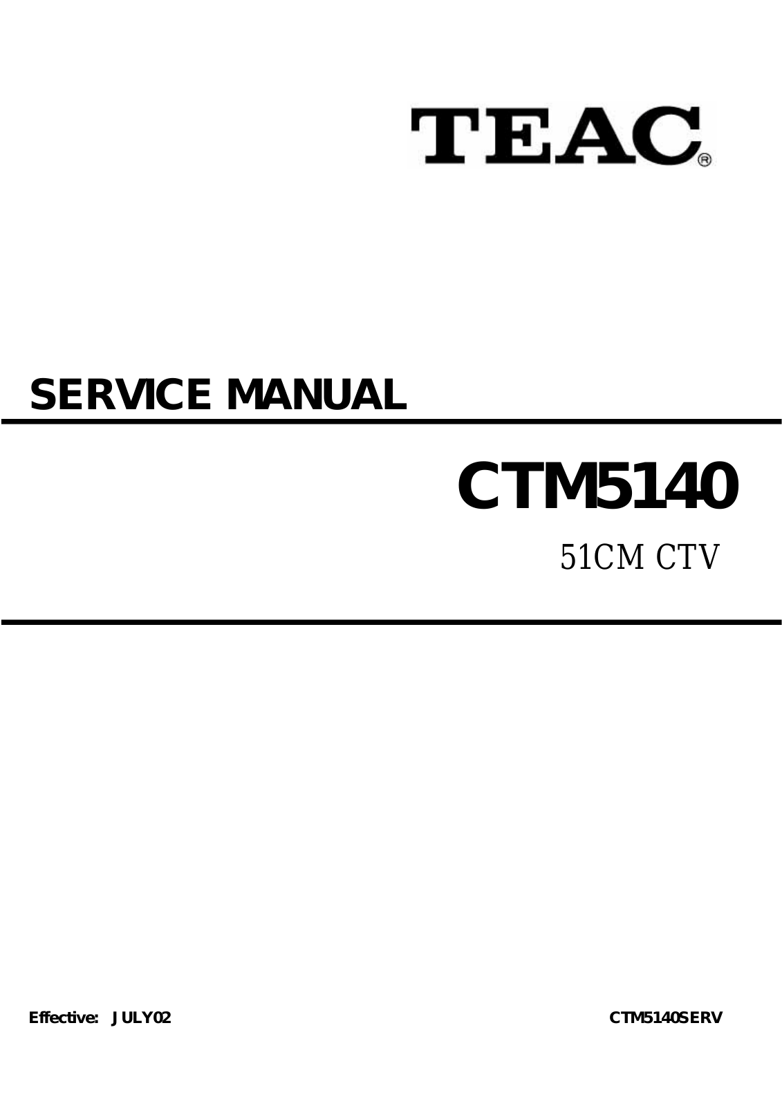 TEAC CTM-5140 Service manual