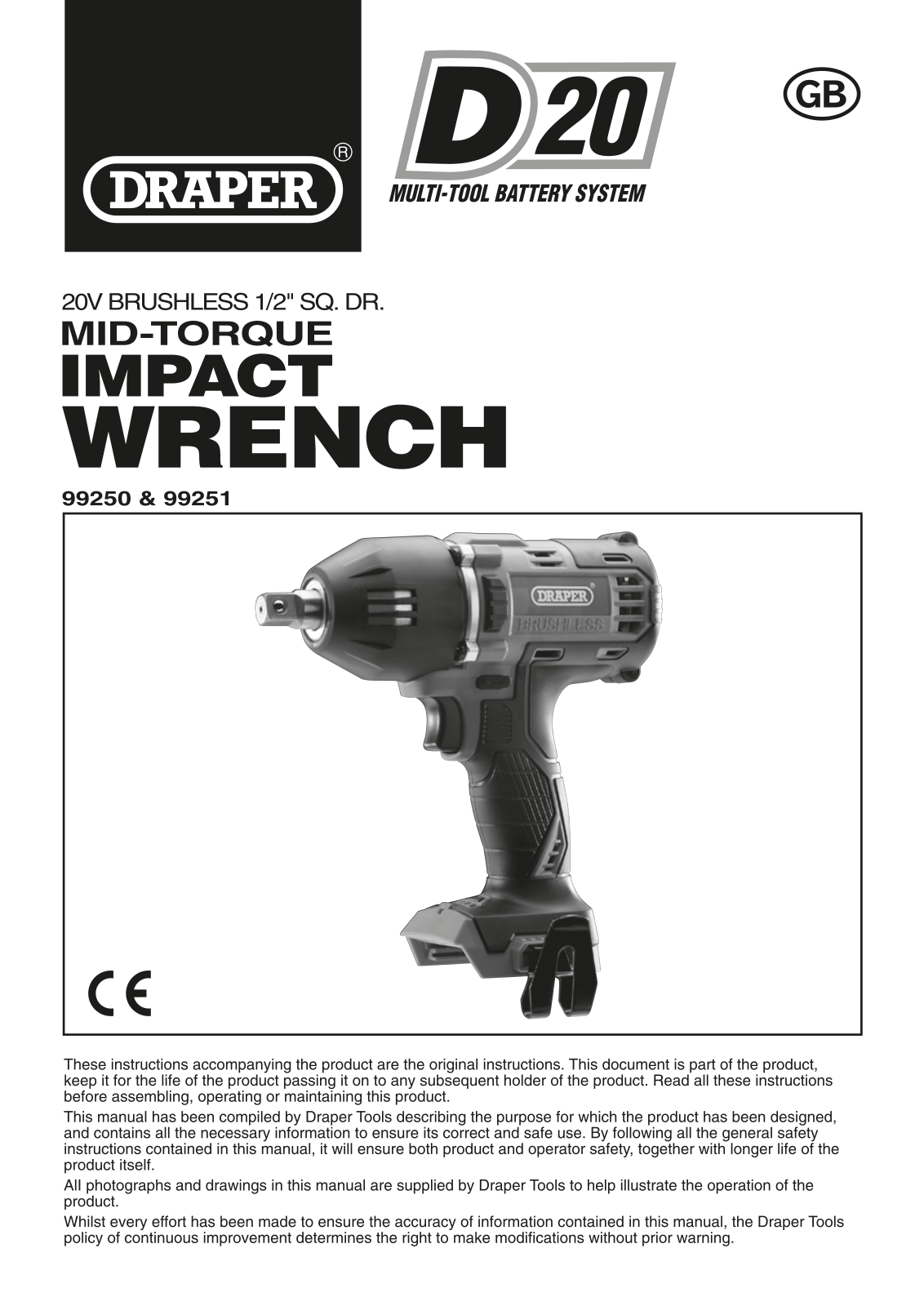 Draper Tools 99250, 99251 Instructions - ManualMachine.com