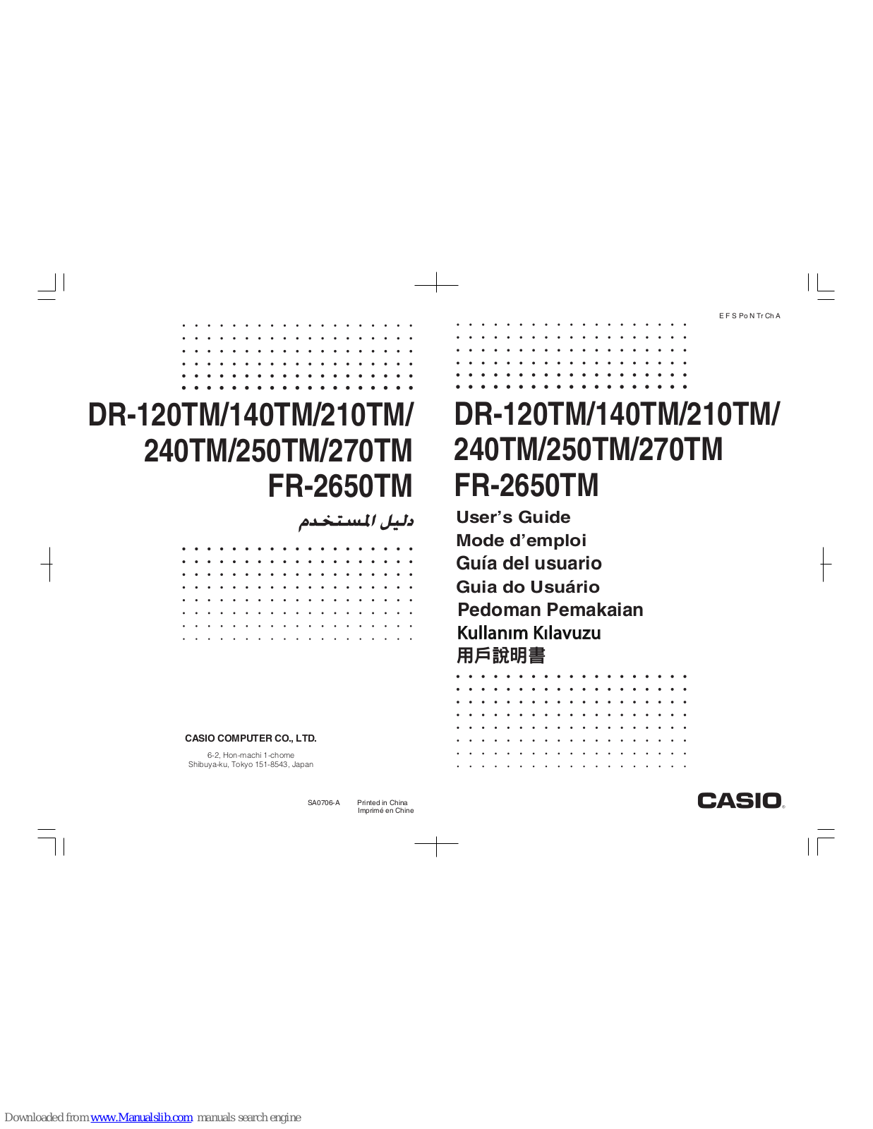 Casio DR-120TM, DR-140TM, DR-210TM, DR-240TM, DR-250TM User Manual