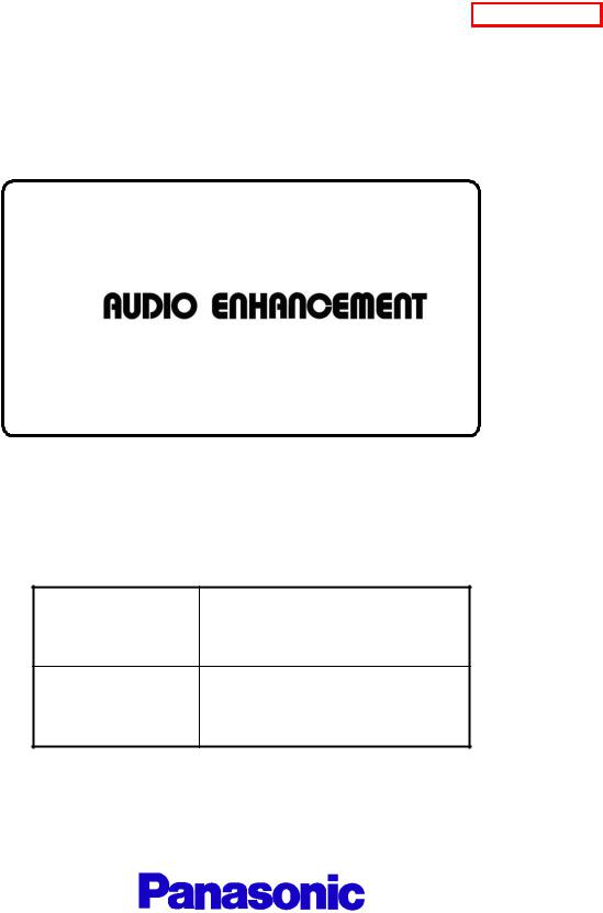 Panasonic of North America 9TAK SRB20 User Manual