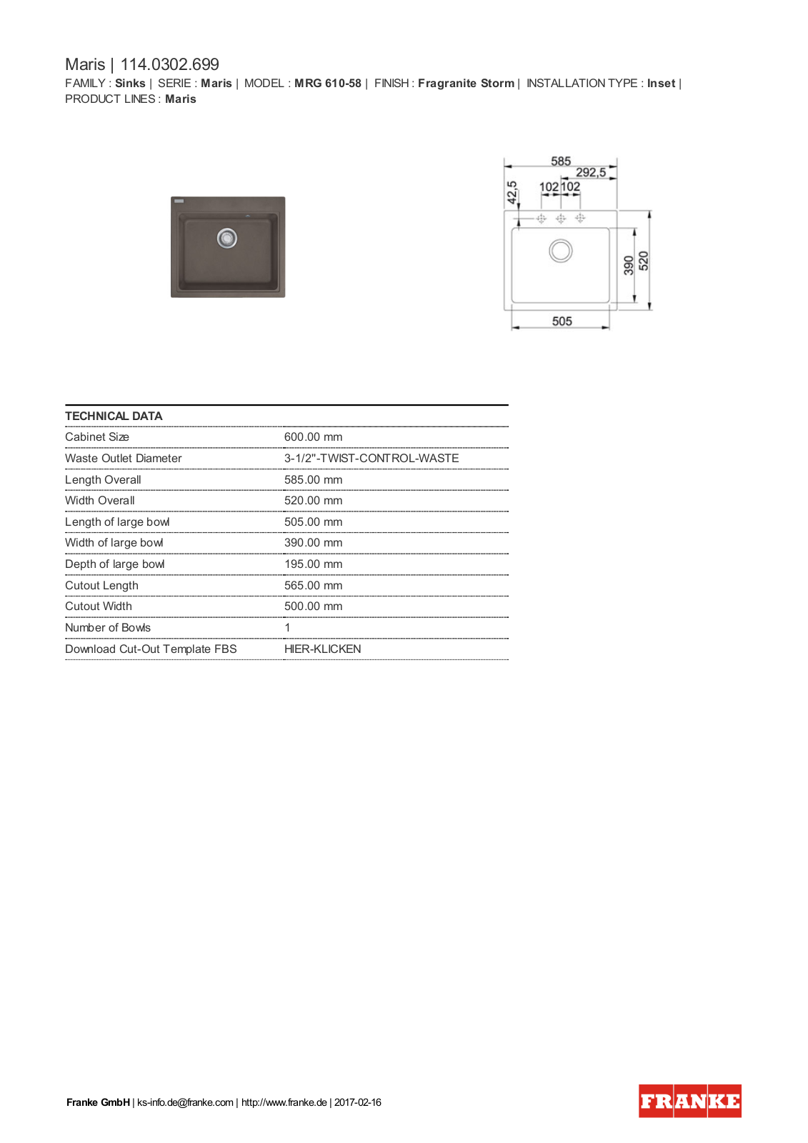 Franke 114.0302.699 Service Manual