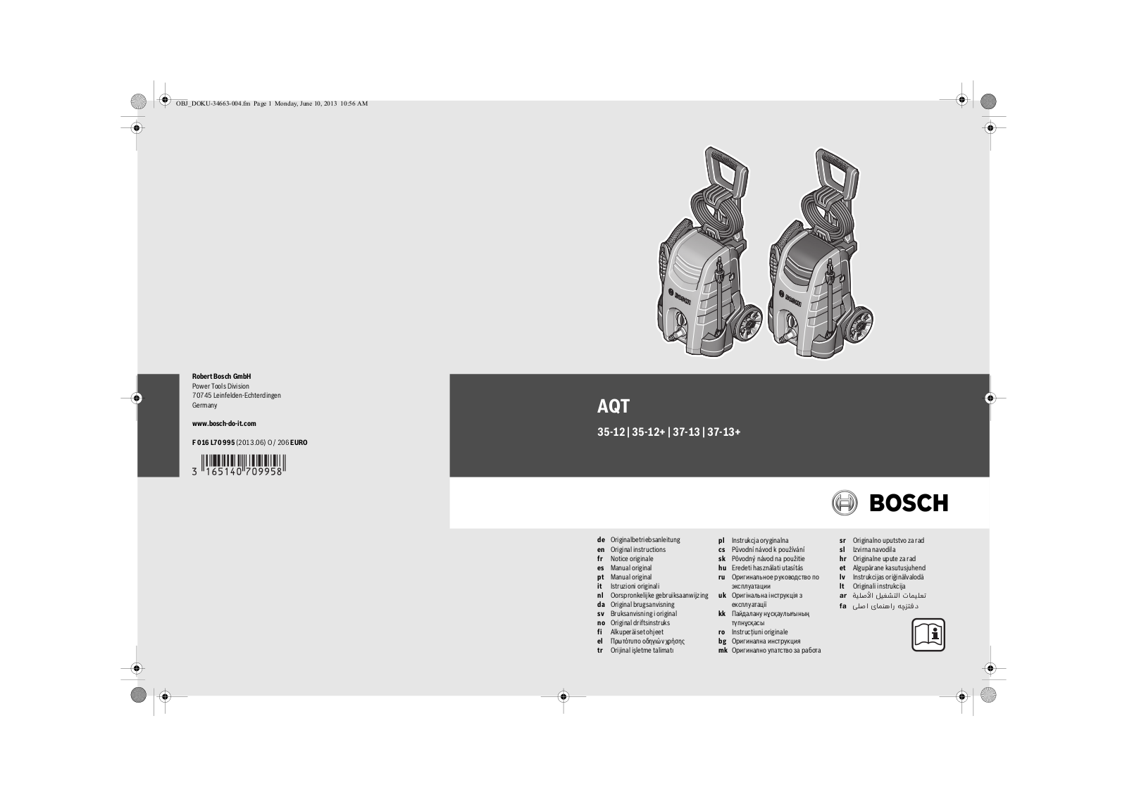 BOSCH AQT 35-12 CAR edition, AQT 35-12 Plus User Manual