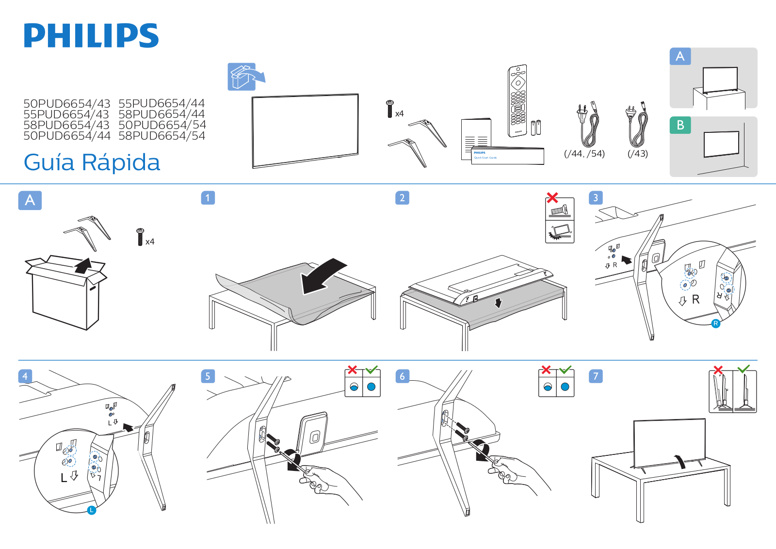 Philips 55PUD6654/43, 58PUD6654/43, 50PUD6654/43 Quick Installation Guide - ManualMachine.com
