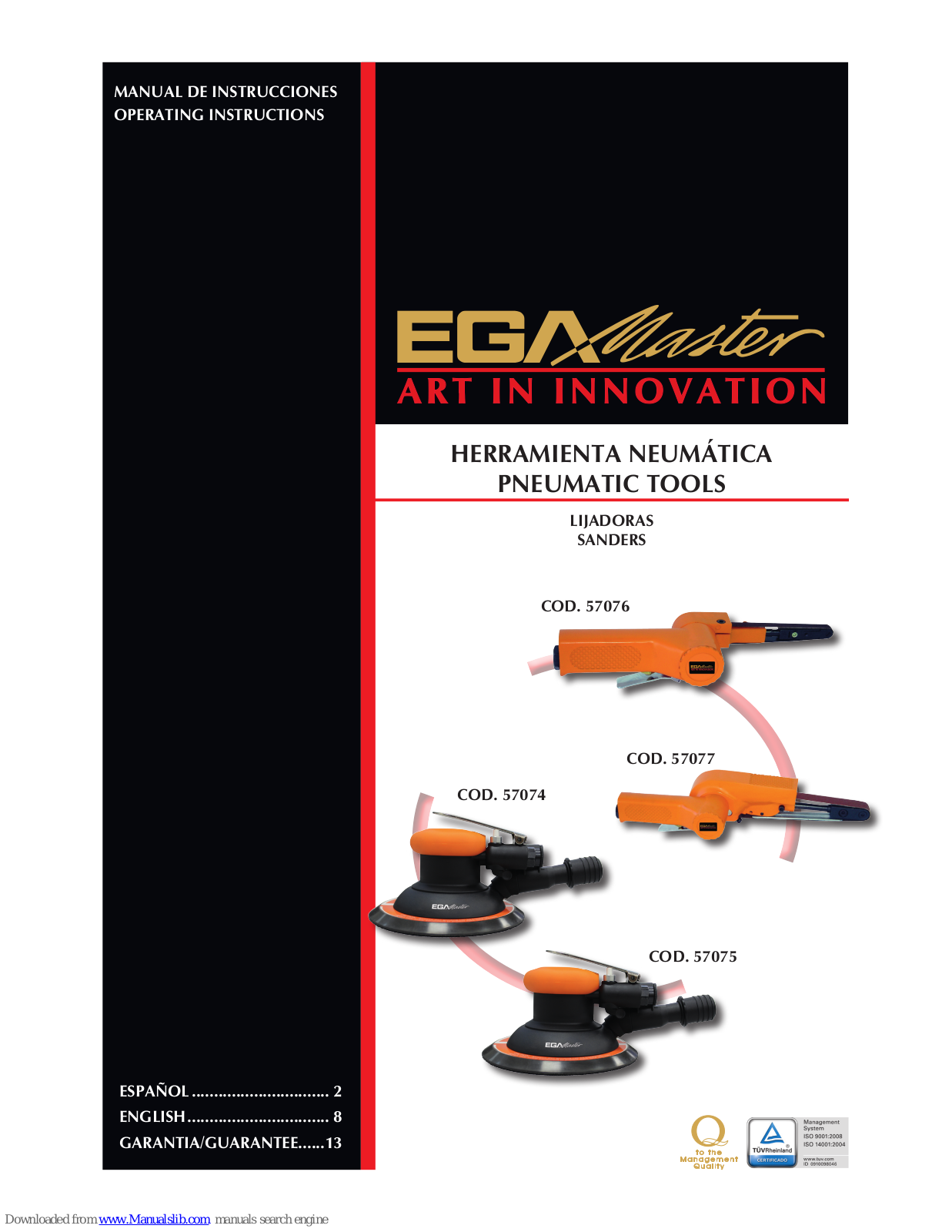 Ega Master 57076, 57077, 57074, 57075 Operating Instructions Manual