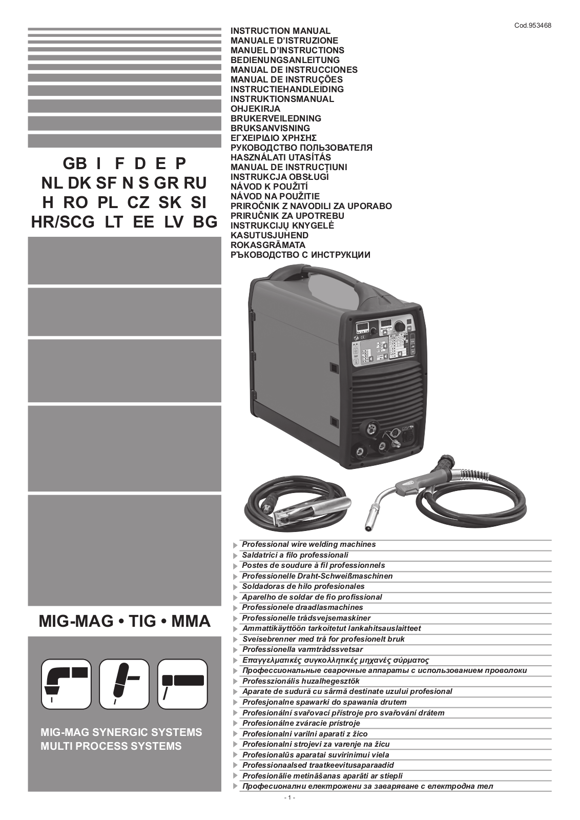 Telwin INVERPULSE 320 MIG TIG MMA User manual