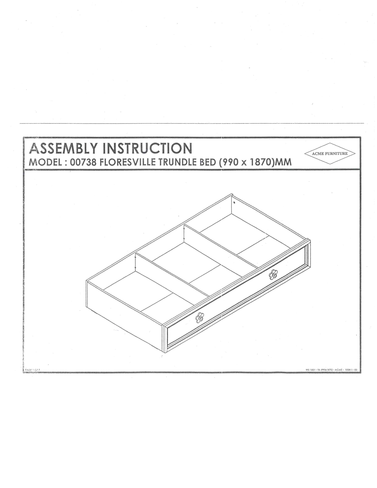 Acme Furniture 00730FTRN User Manual