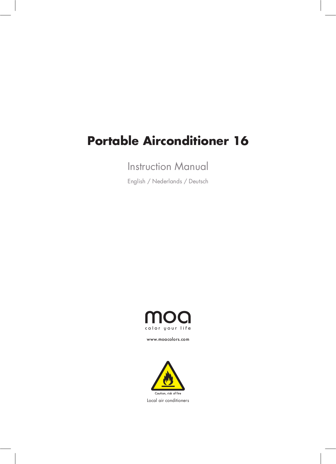 Moa Portable Airconditioner 16 Users guide