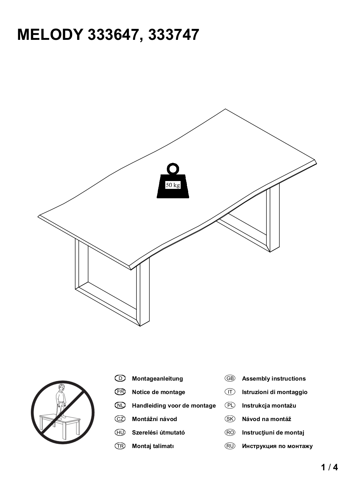 Home affaire Melody Assembly instructions