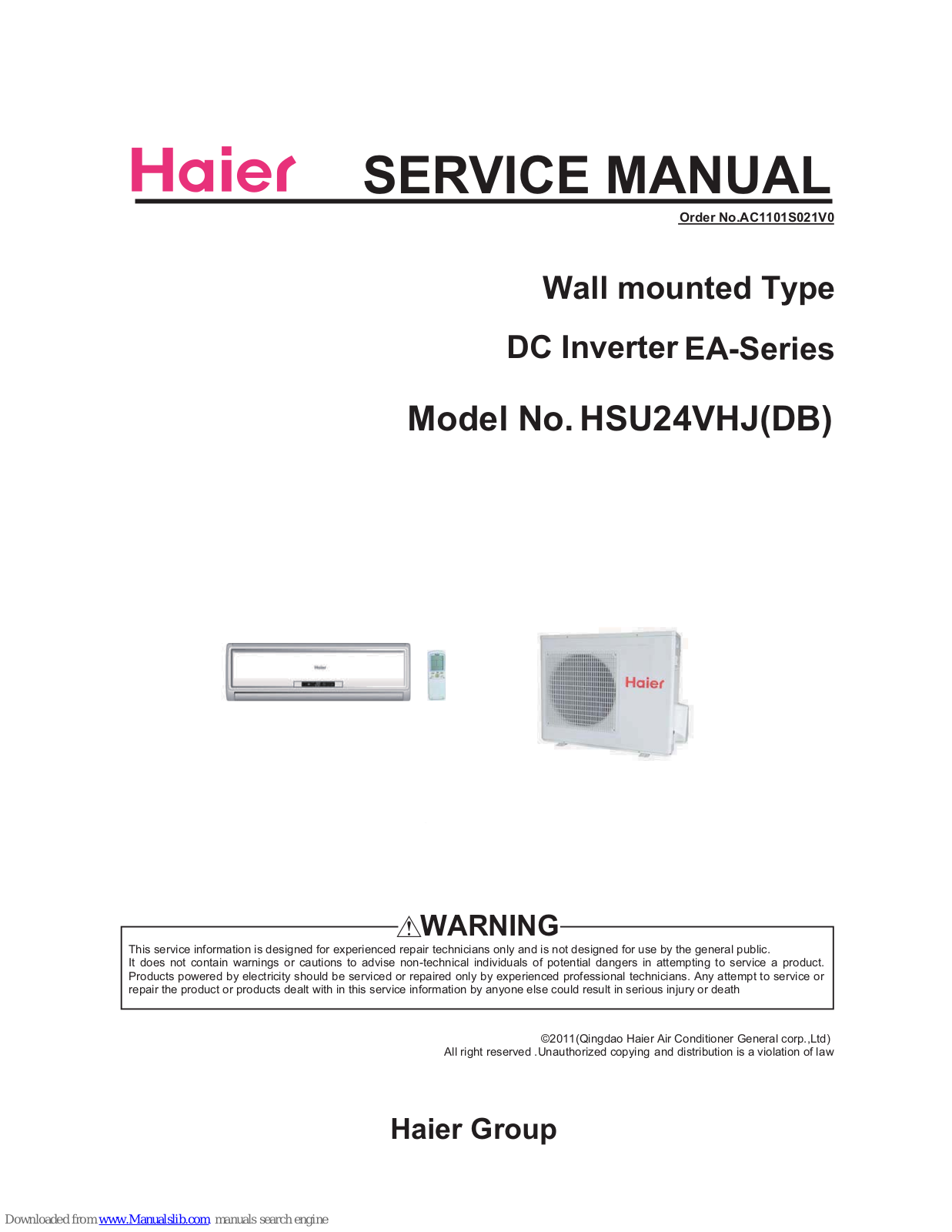 Haier HSU24VHJ(DB) Service Manual