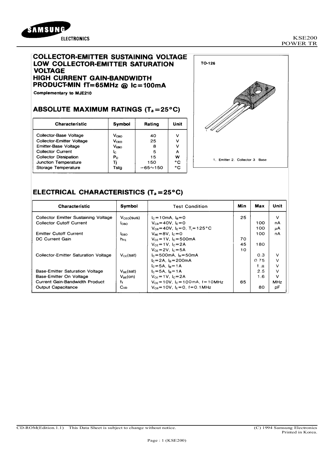 Samsung kse200 Datasheet - ManualMachine.com