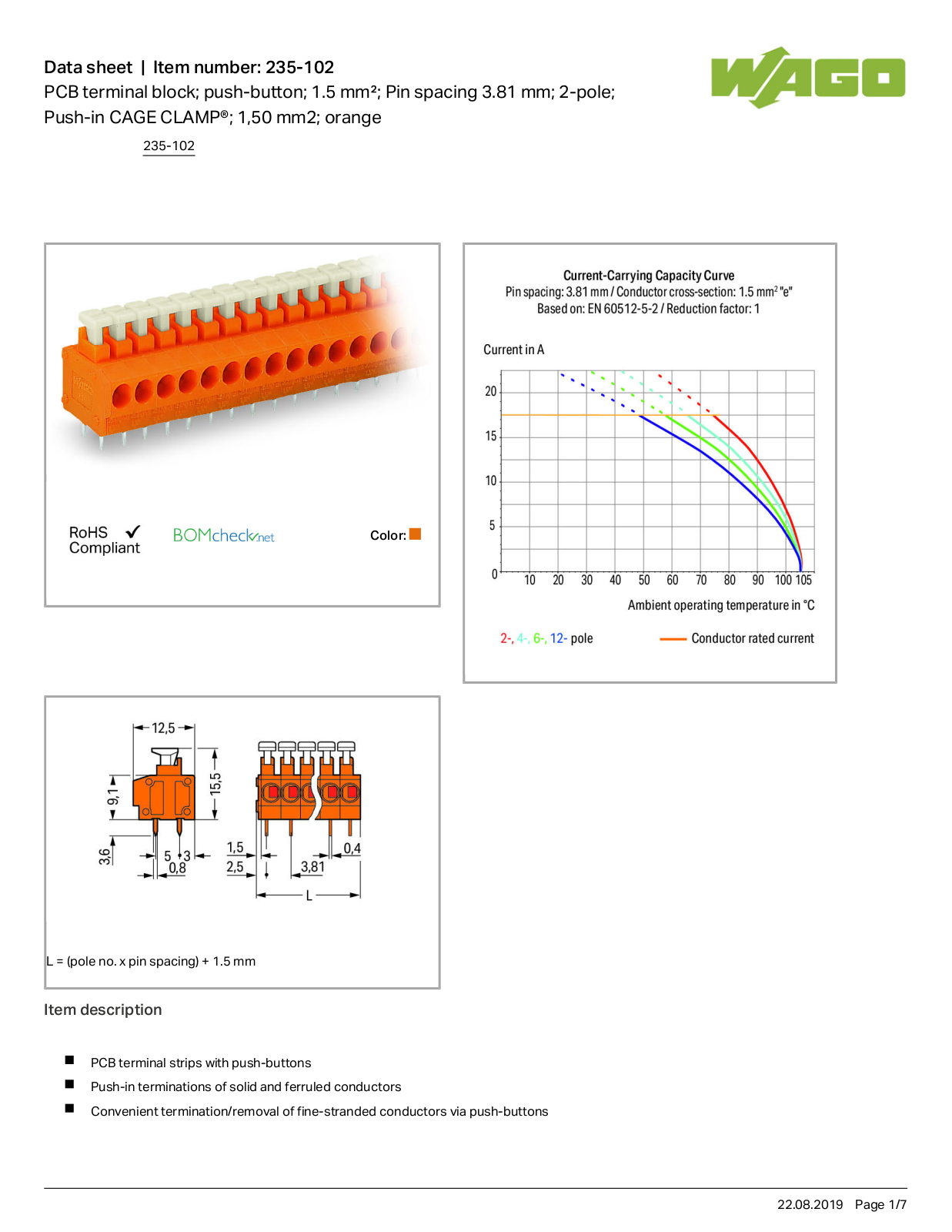 Wago 235-102 Data Sheet