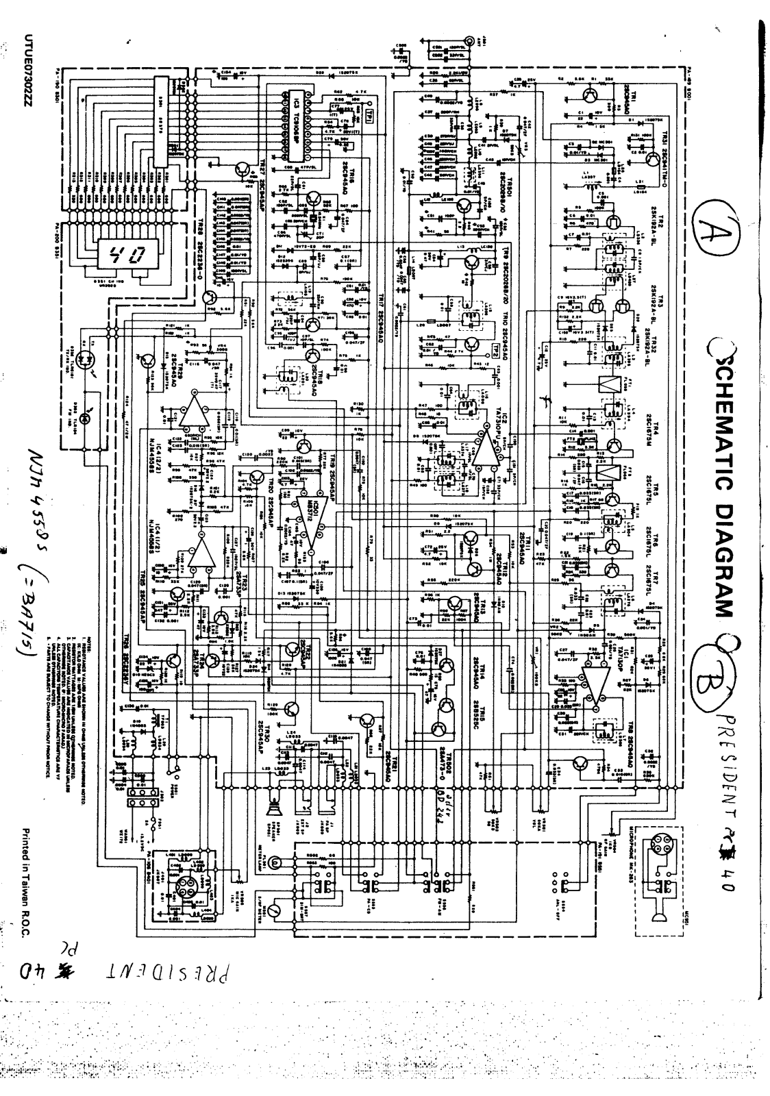 President PC 40 PC 40 Schalt, PC-40 Schematic