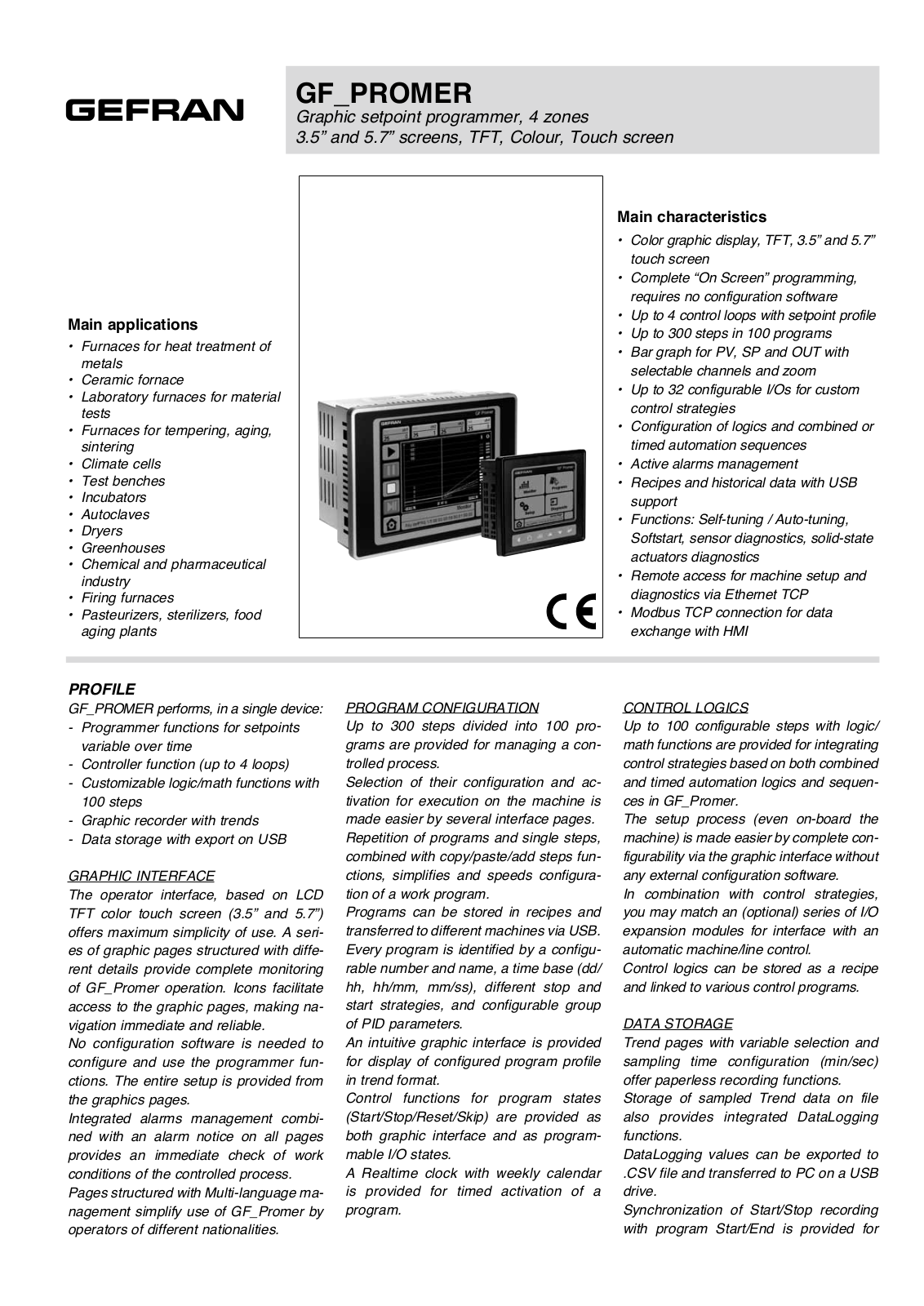 Gefran GF_PROMER Data Sheet