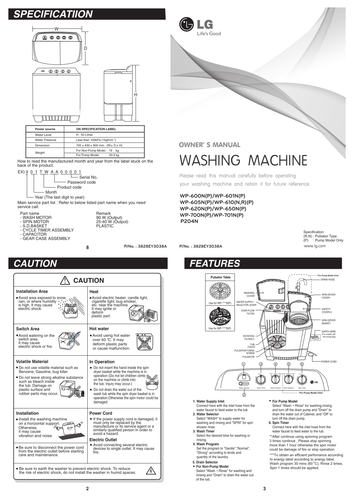 LG WP-610N User Manual